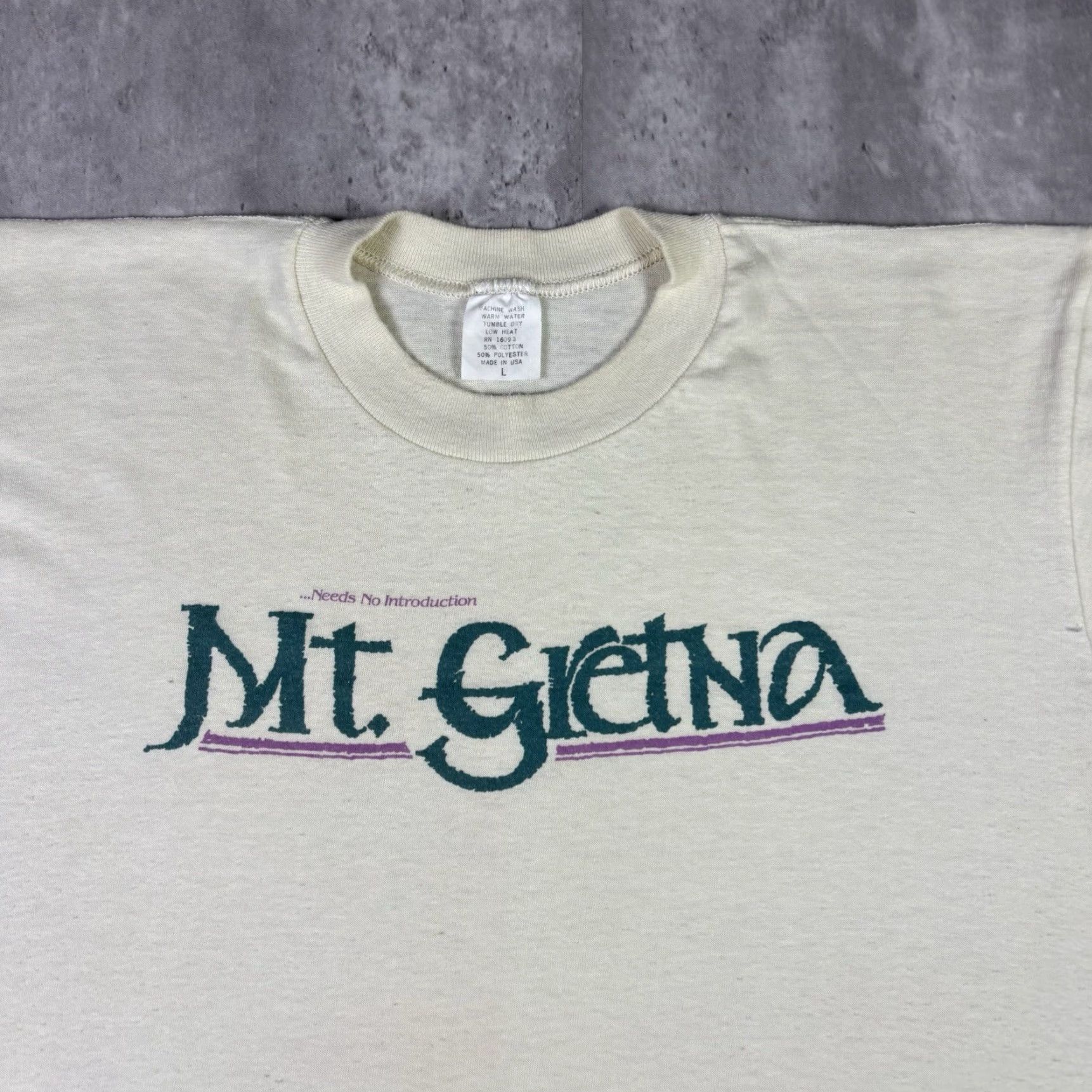 Vintage VINTAGE Mt Gretna T Shirt Cream Single Stitch Graphic Logo Adult Large 90s Mt Gretna Logo 90s Mens Shirt Size US L / EU 52-54 / 3 - 7 Thumbnail