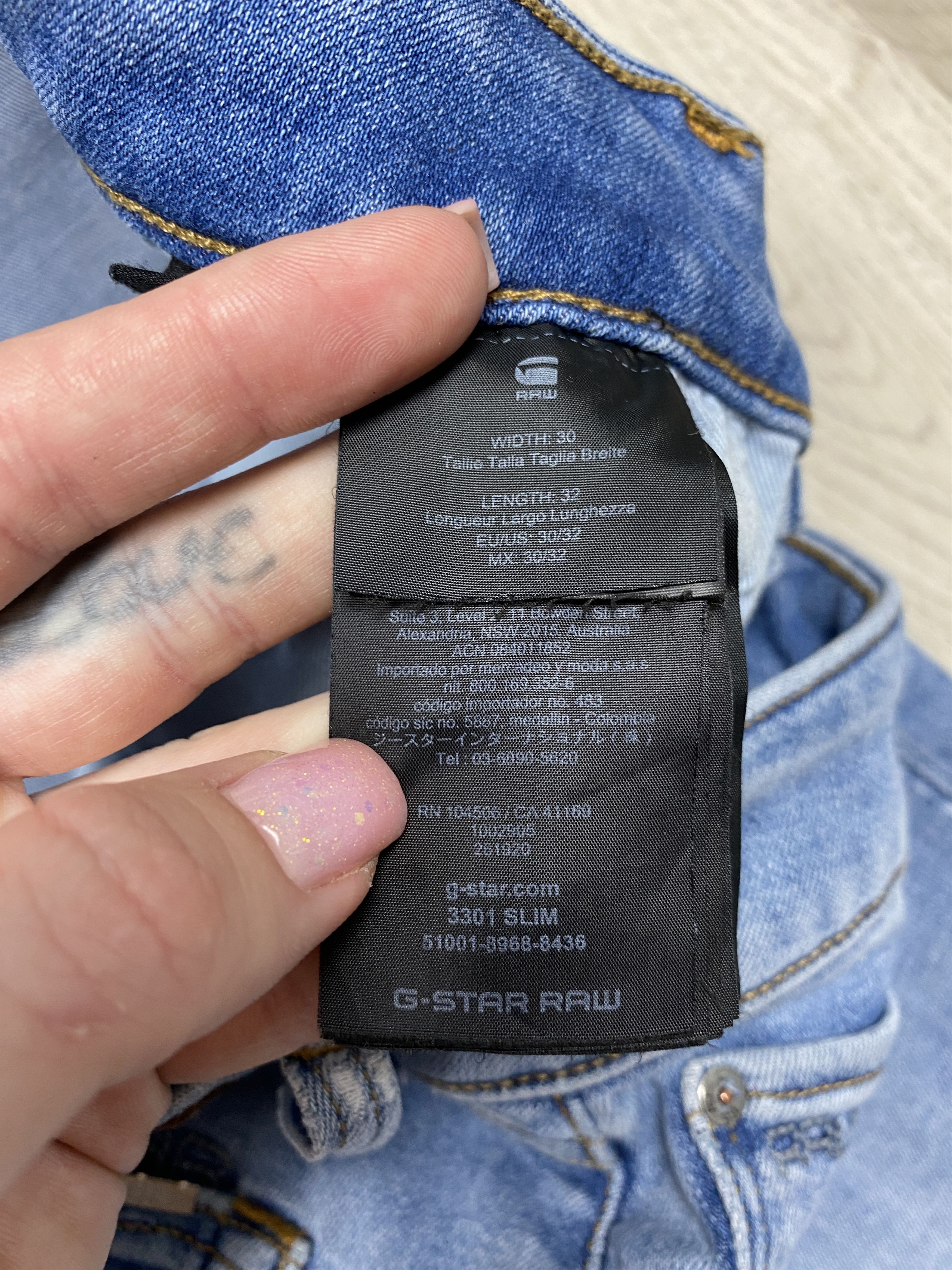 G-Star G Star Raw 3301 Slim Mens Denim Pants Jeans Size US 30 / EU 46 - 6 Thumbnail