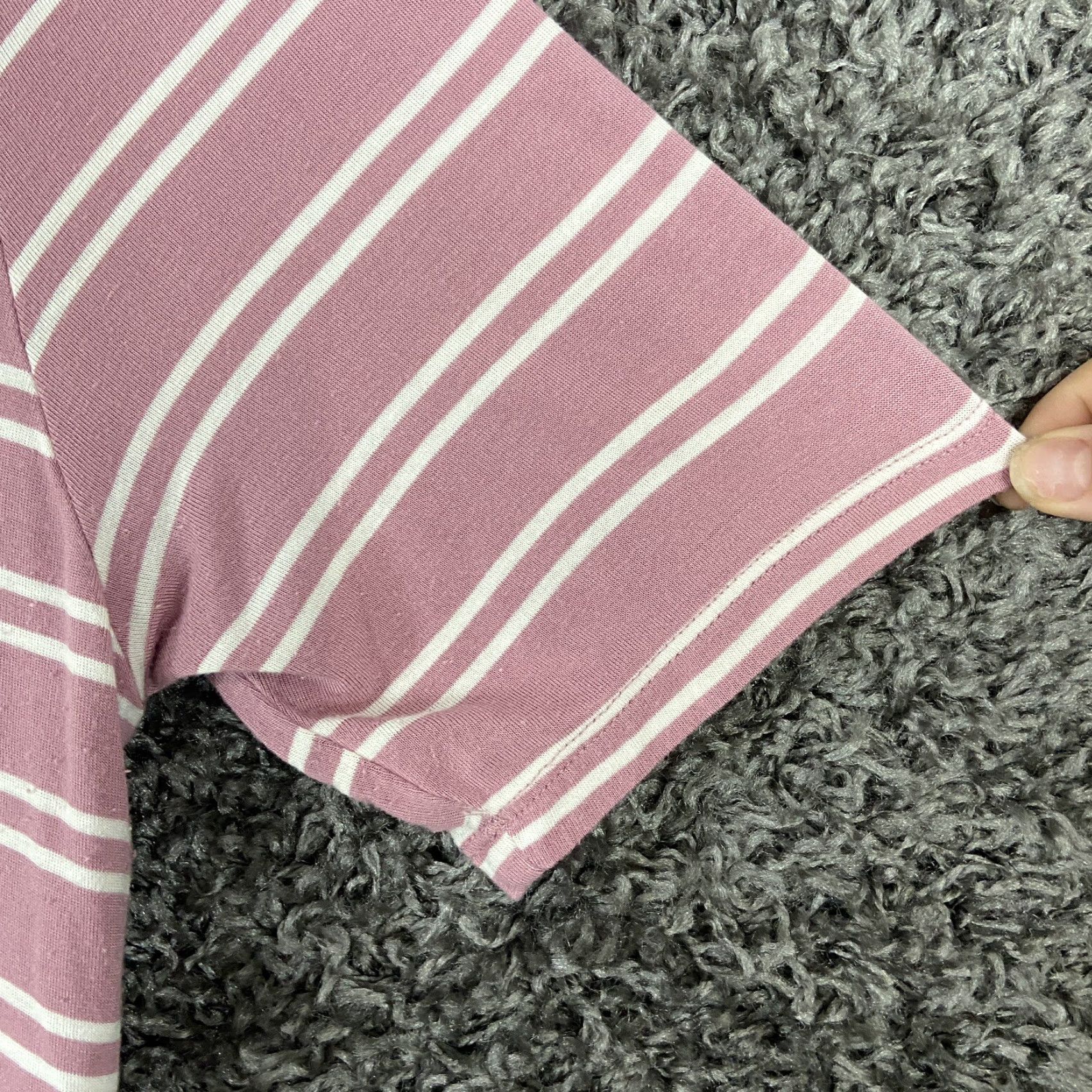 Pinko Dip Dip Pink White Striped Dress T-Shirt Dress Women M Short Sleeve Knee Length Pink Colorful 2010s Womens Size 32" / US 10 / IT 46 - 3 Thumbnail