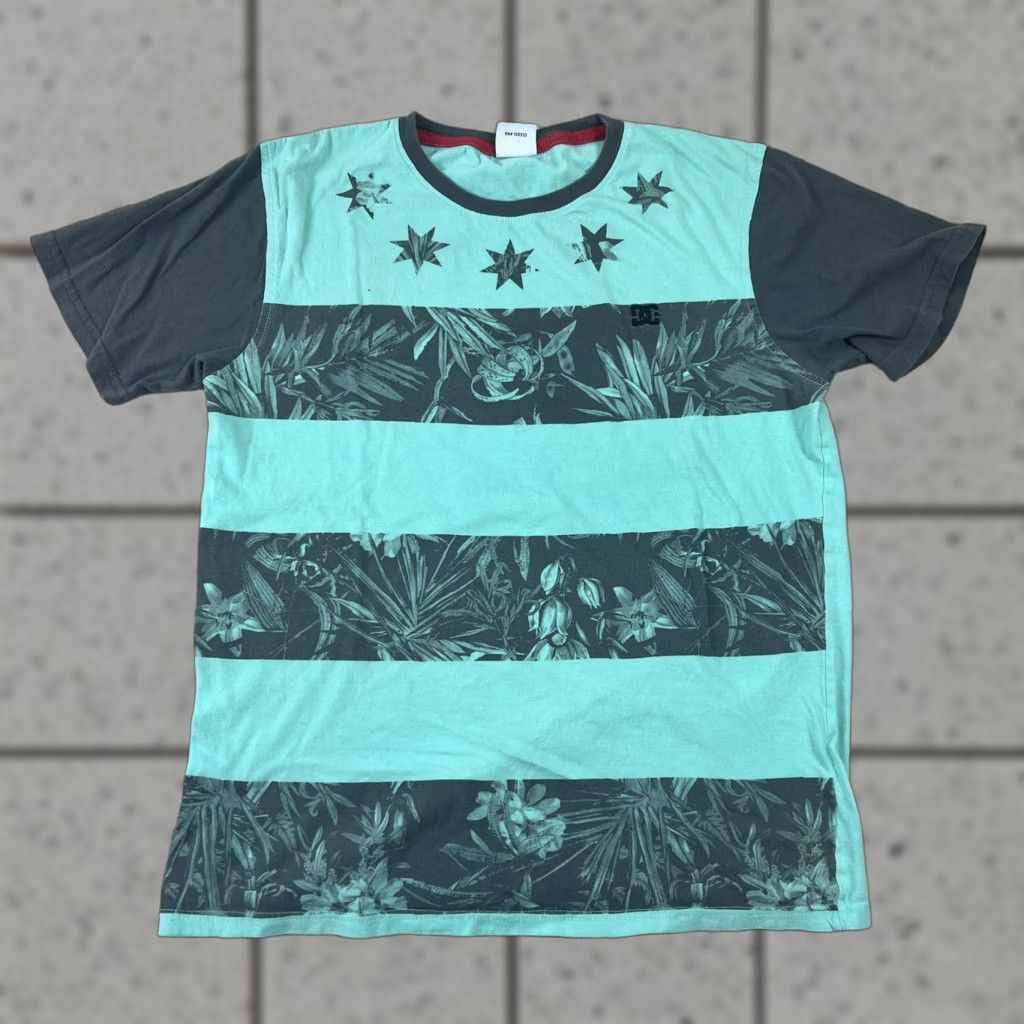 CO DC Shirt Mens Medium Green Grey Stripe Skateboarding Shirt Size US M / EU 48-50 / 2 - 1 Thumbnail