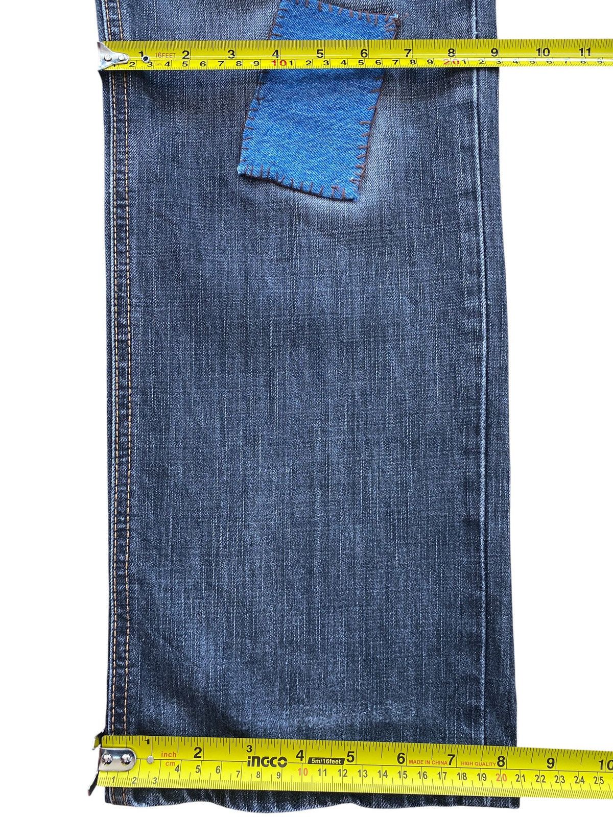 Edwin Edwin 503 Faded Blue Wash Patchwork Straight Leg Jeans Size US 32 / EU 48 - 9 Thumbnail