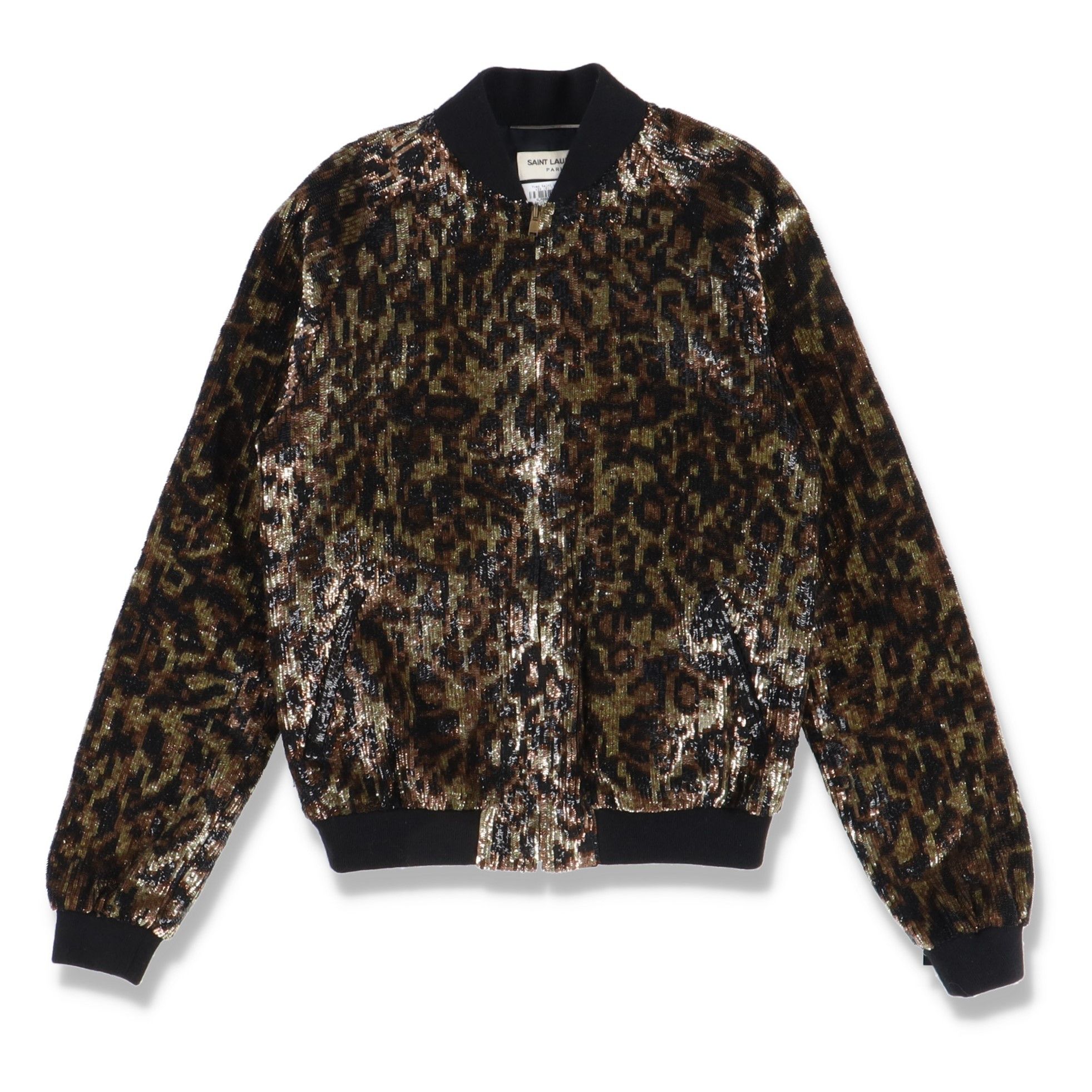 image of Saint Laurent Paris Vip Babycat Sequined Raglan Teddy Jacket, Men's (Size Small)