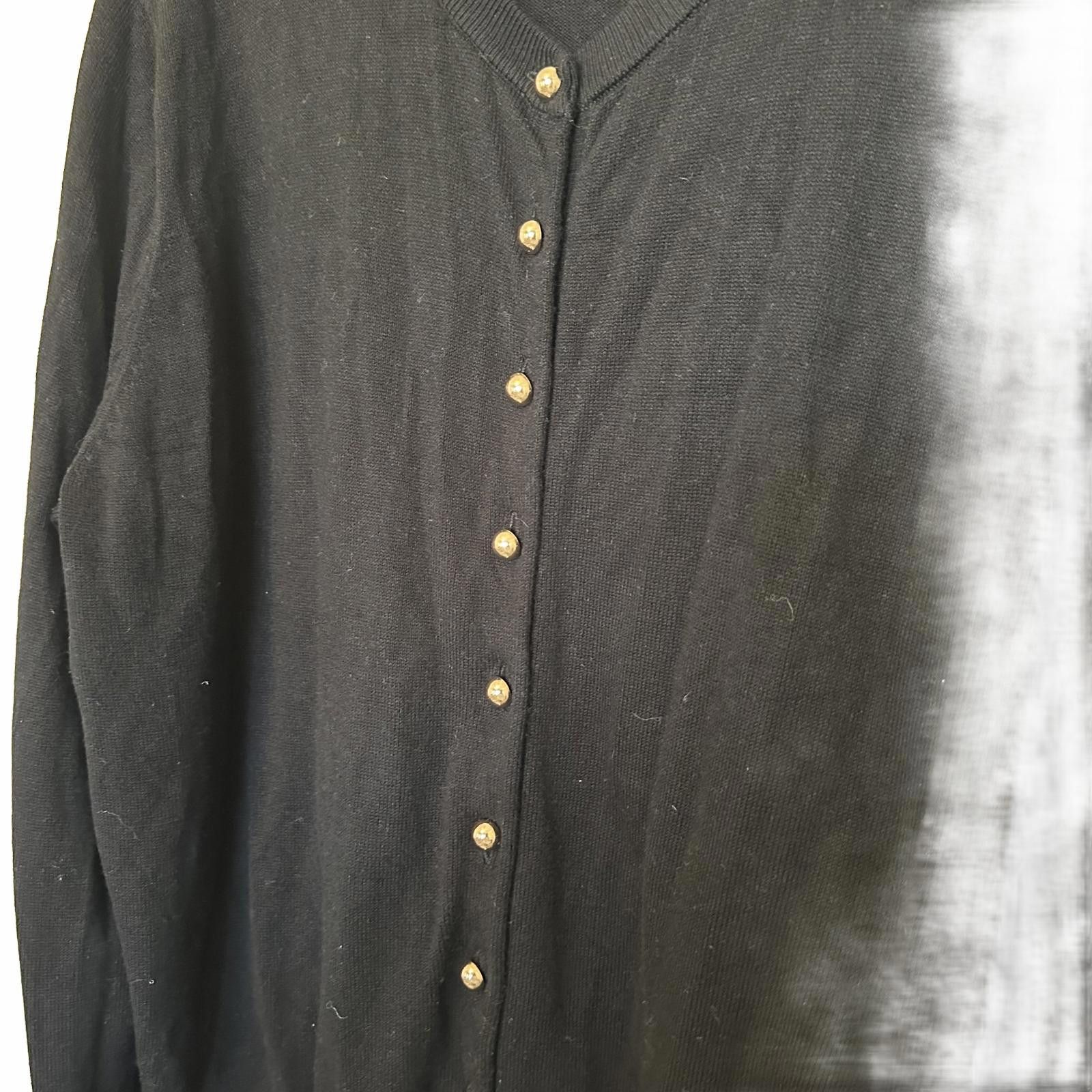 H&M H&M Black Cardigan with Gold Buttons Size XXL / US 16-18 / IT 52-54 - 2 Thumbnail