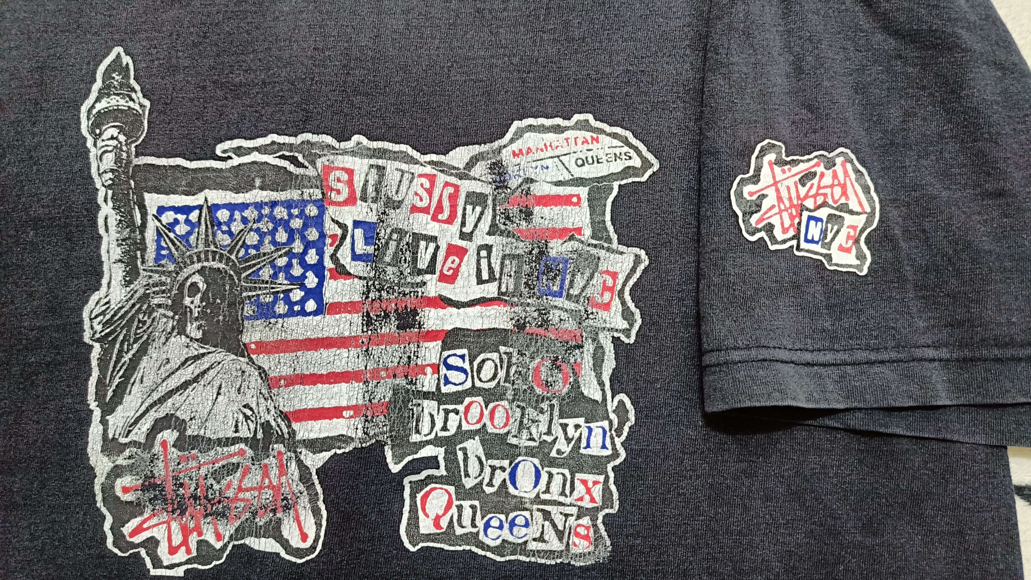 Stussy × Vintage 🔥🔥Rare Vintage 90s Stussy Live In NYC Tee Size US L / EU 52-54 / 3 - 5 Thumbnail