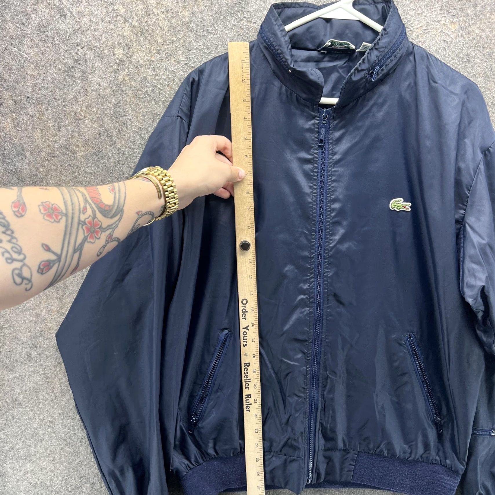 Izod VINTAGE Izod Lacoste Jacket Mens S Navy Blue Nylon Full Zip Bomber 80s Size US S / EU 44-46 / 1 - 6 Thumbnail