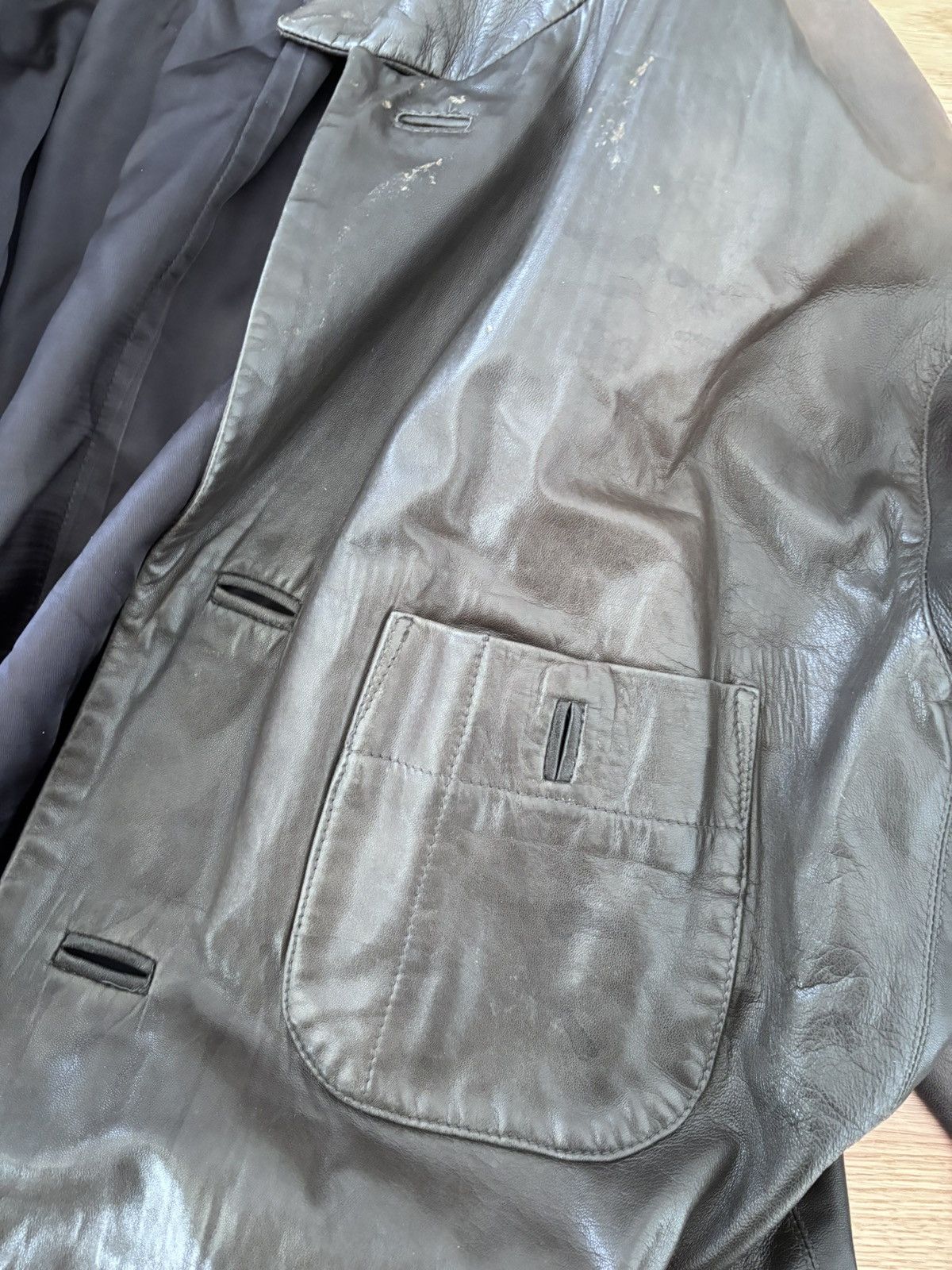 Issey Miyake Archive Issey Miyake Leather Coat Size US L / EU 52-54 / 3 - 4 Thumbnail