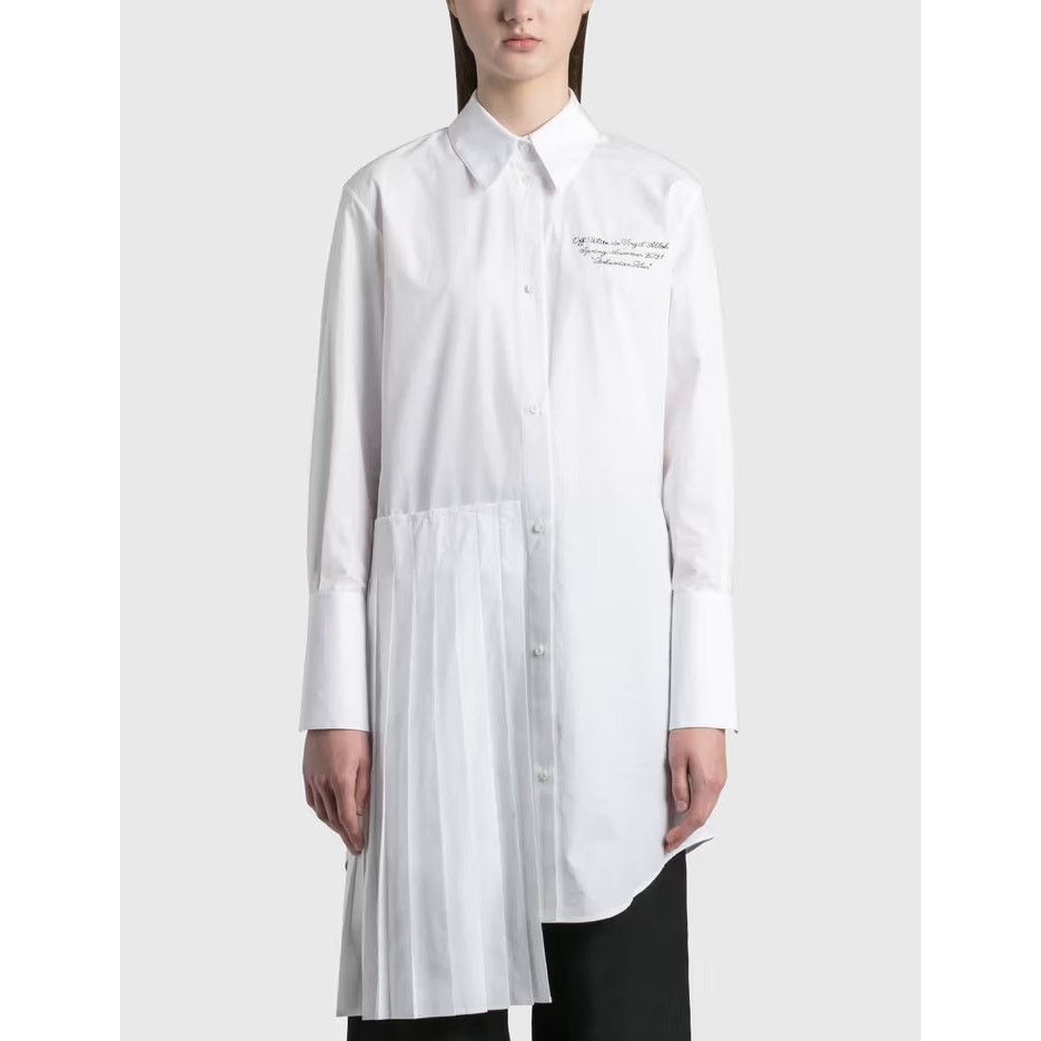 Off-White NWT OFF WHITE Popeline Pleated Shirt Dress crisp cotton Size XS / US 0-2 / IT 36-38 - 1 Thumbnail