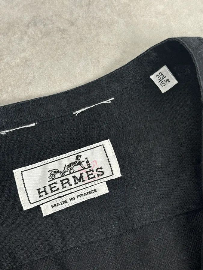 Hermes Hermès Black Linen Shirt Size US M / EU 48-50 / 2 - 9 Thumbnail