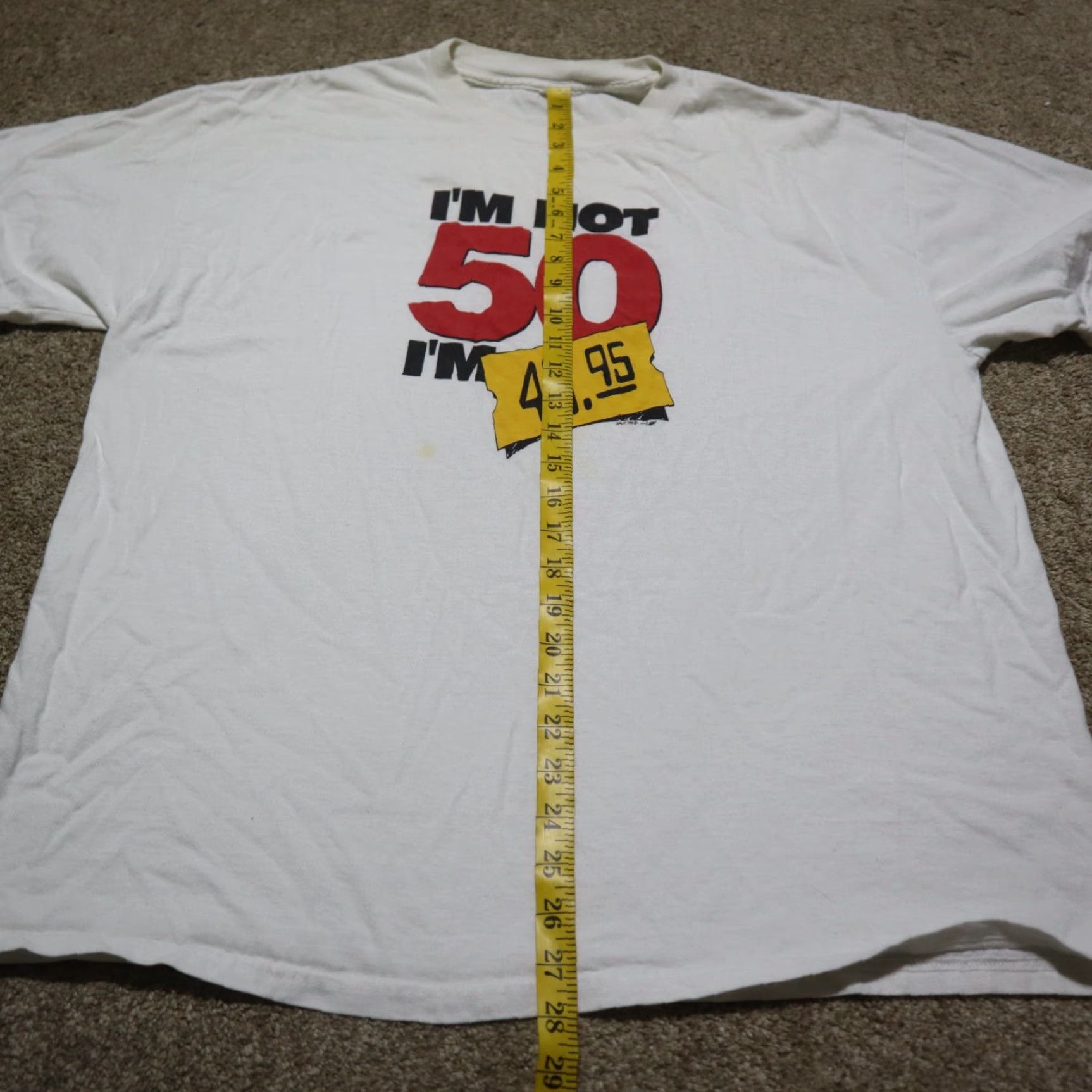 Gildan VINTAGE Nike Shirt Mens XL White 49.95 I’m Not 50 I’m 49.95 Funny T Shirt XL Mens White Size US XL / EU 56 / 4 - 5 Thumbnail