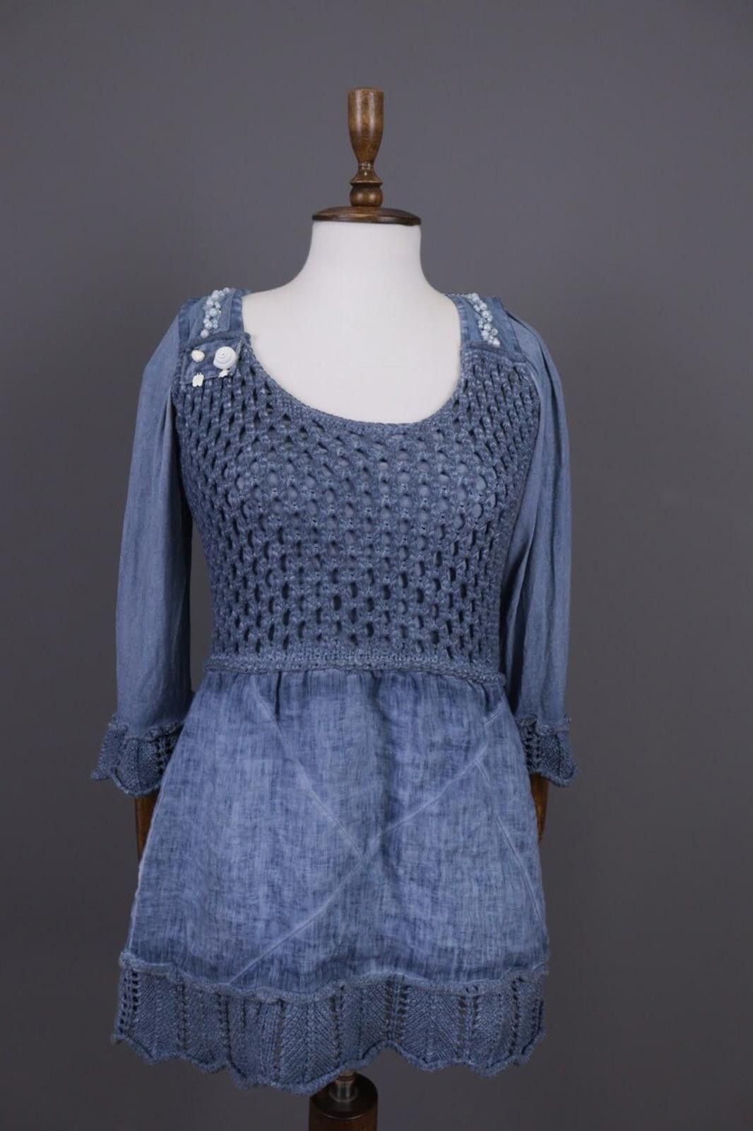 Designer Elisa Cavaletti Club Knit Designed Mesh Knit Dress Size M Size M / US 6-8 / IT 42-44 - 1 Thumbnail