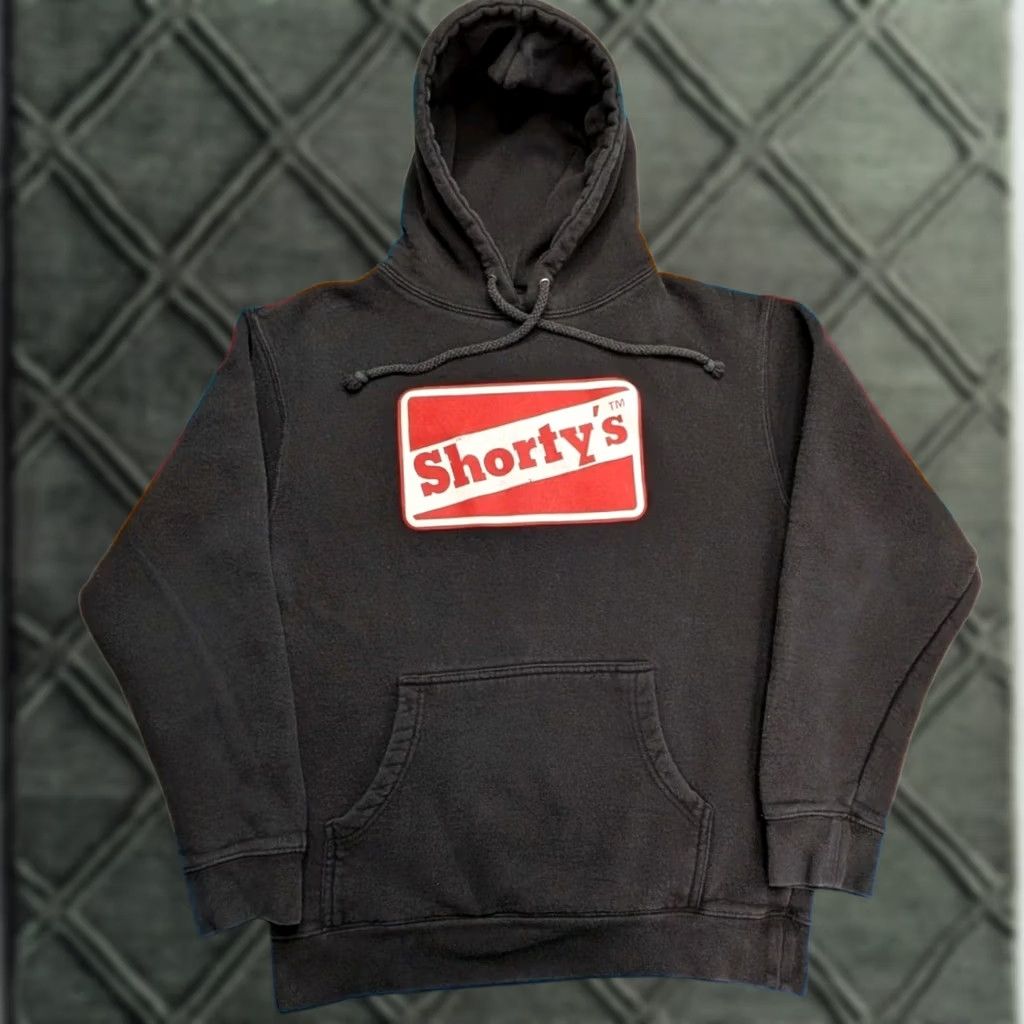 Vintage VINTAGE Shorty's Hoodie Y2K Black Pullover Medium Mens 90s Surf Skate Sweatshirt Size US M / EU 48-50 / 2 - 1 Thumbnail