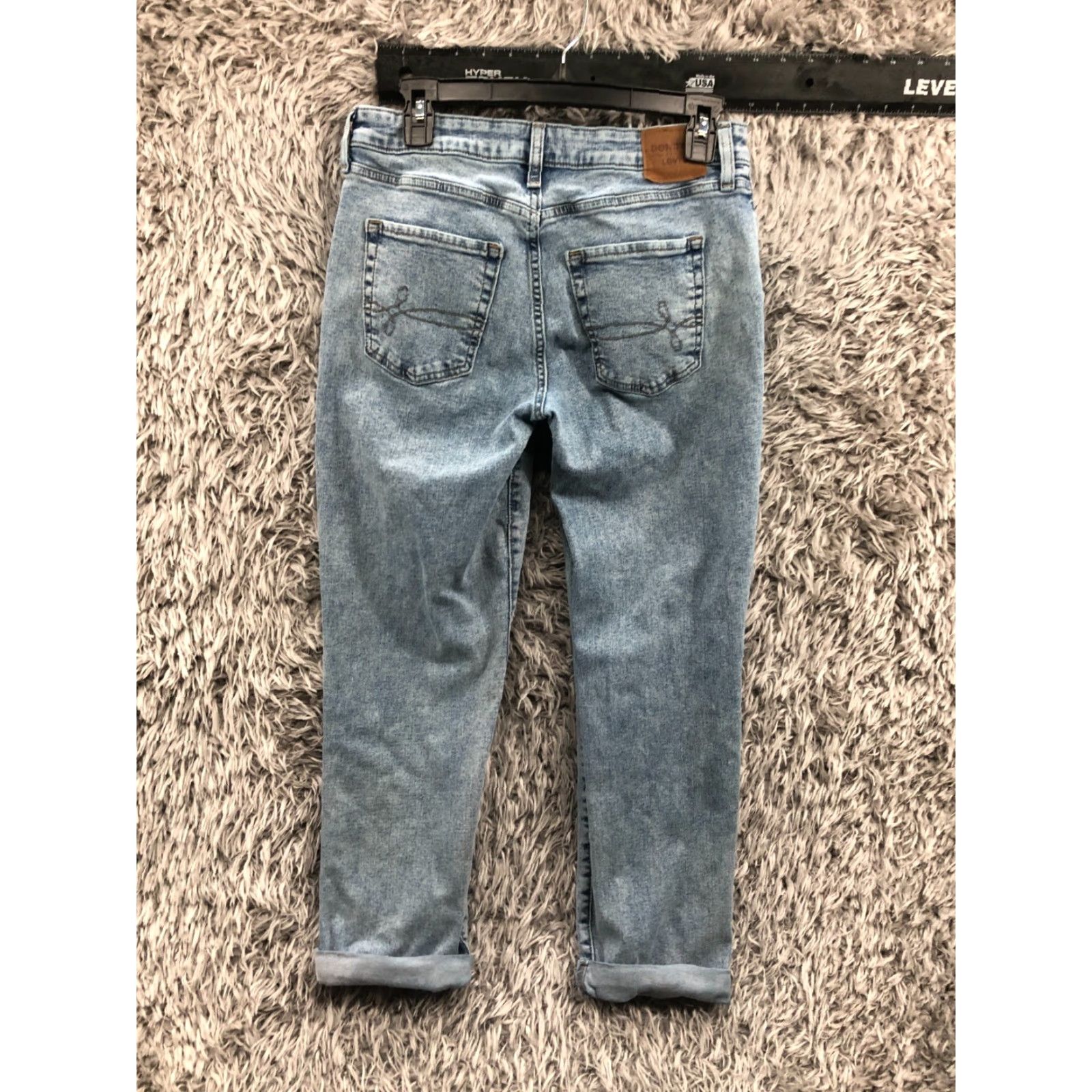 Denizen DENIZEN Jeans Boyfriend Denim Blue 29x25 Size 8 Regular Women’s Medium Wash Blue Distressed No 5-Pocket Zip Button Logo UNS Size 30" / US 8 / IT 44 - 5 Thumbnail
