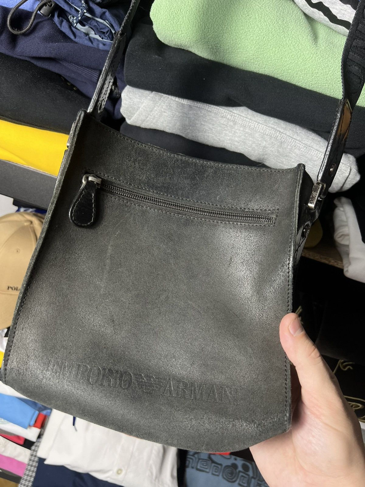 Emporio Armani 🔥 Emporio Armani Leather Crossbody Bag — Black (Vintage) Size ONE SIZE - 3 Thumbnail