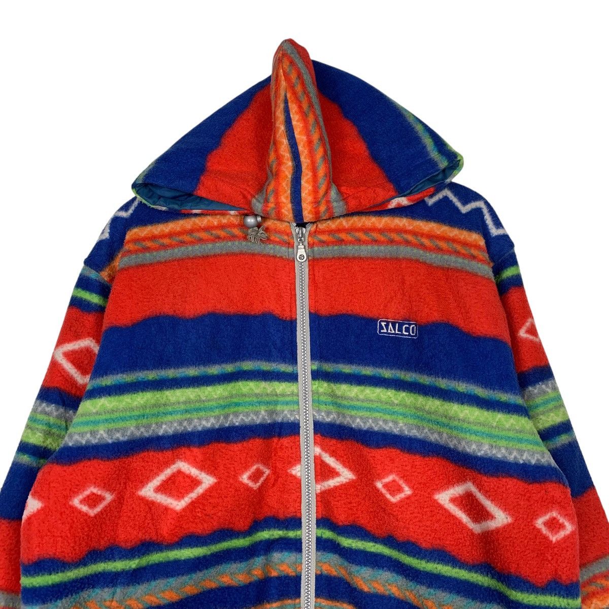 Japanese Brand Japanese Brand Salco Multicolor Aztech Fleece Hoodie Jacket Size US L / EU 52-54 / 3 - 2 Thumbnail