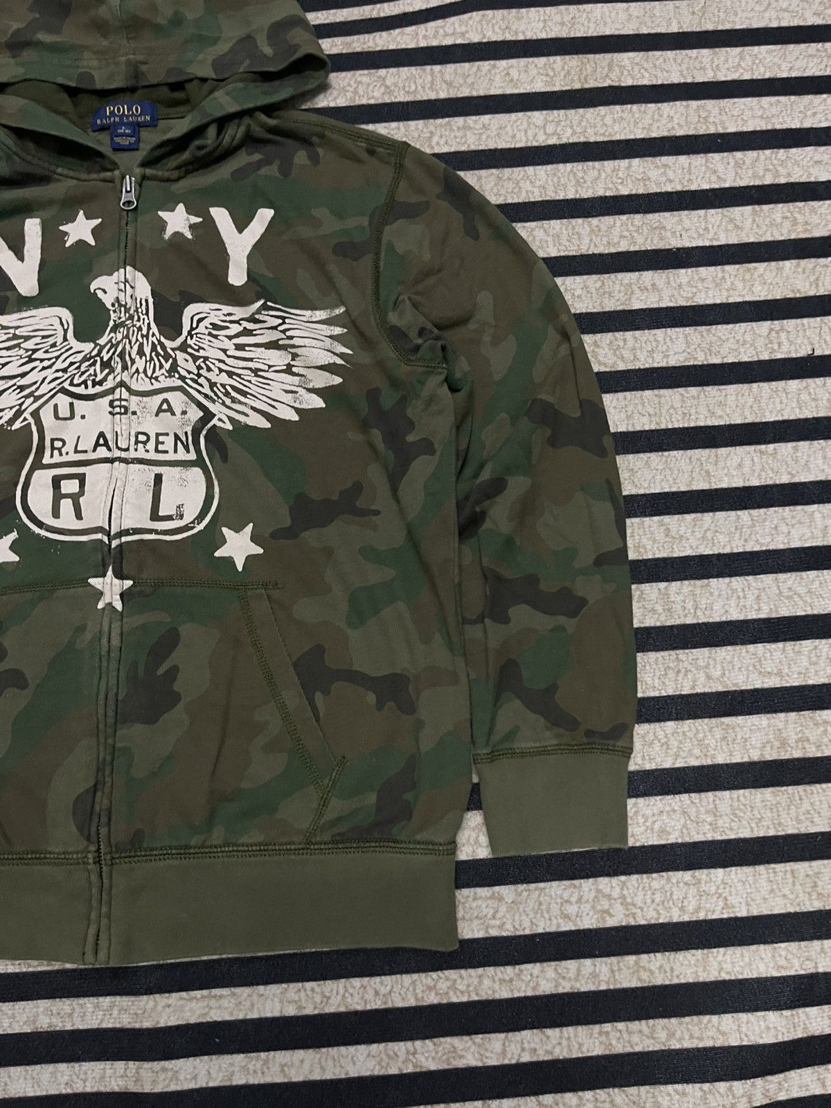 Polo Ralph Lauren 90s POLO BY RALPH LAUREN NY USA CAMO STRIPES Size US S / EU 44-46 / 1 - 5 Thumbnail