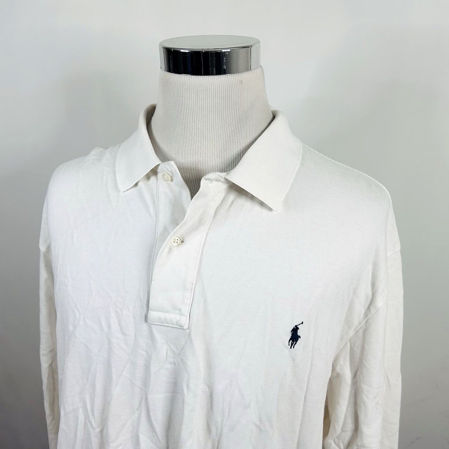 Polo Ralph Lauren Polo Ralph Lauren Polo Shirt Big 2XB White Cotton Long Sleeve Rugby Shirt All White 100% Cotton Mens Large Tall Size US XXL / EU 58 / 5 - 2 Thumbnail