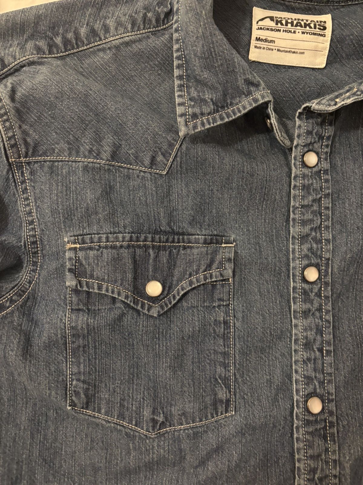 Mountain Khakis Denim Pearl Snap Western Style Button Down Size US M / EU 48-50 / 2 - 2 Thumbnail