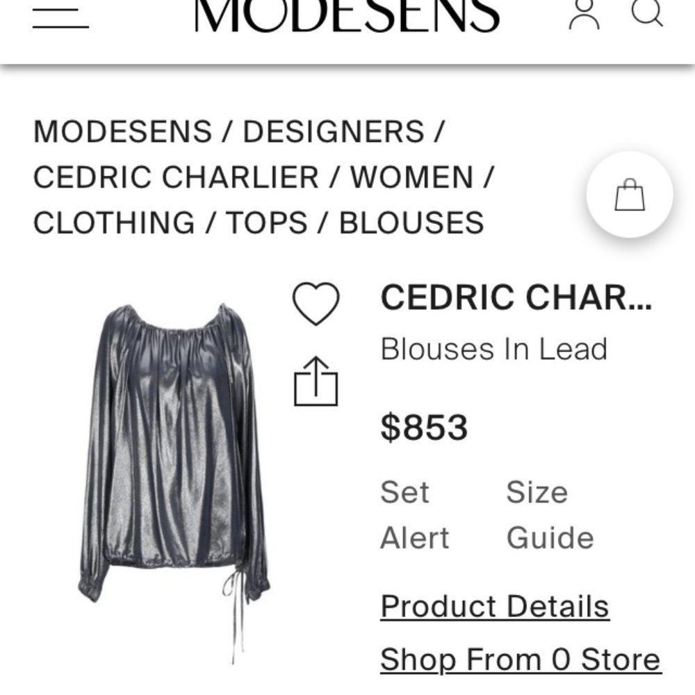 Cedric Charlier Cedric Charlier Blouse Size 8 Lead Metallic Size M / US 6-8 / IT 42-44 - 3 Thumbnail