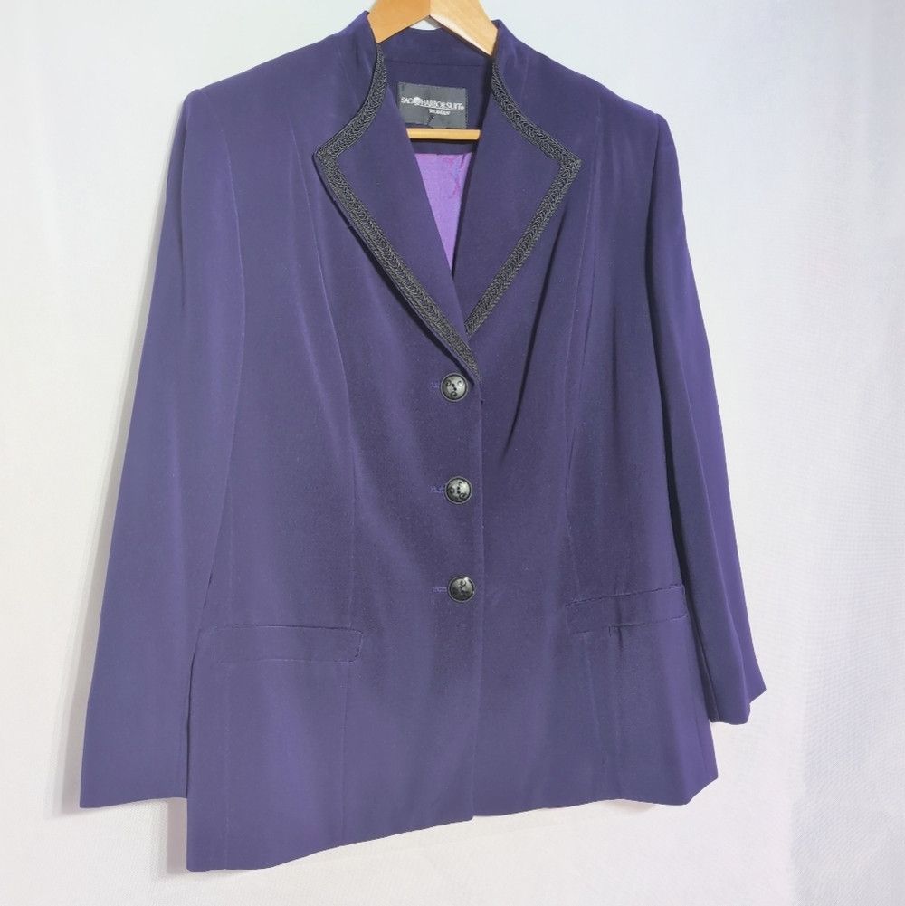 Other Vintage Elegant Purple Women's 20W Jacket & Skirt Suit Set Size 3XL / US 20-22 - 2 Thumbnail