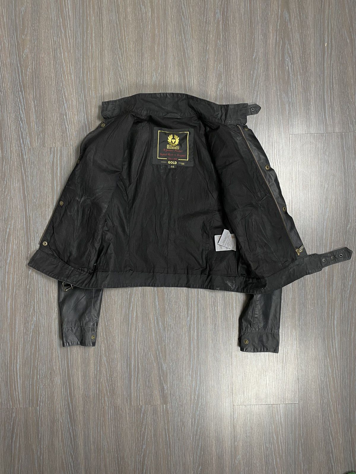 Belstaff Belstaff Gold Rubberized Y2K Belt Biker Jacket Size M / US 6-8 / IT 42-44 - 13 Thumbnail