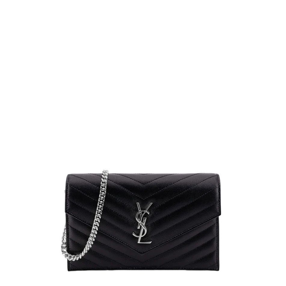 Saint Laurent Paris Saint Laurent Cassandre Envelope Black/Silver Leather Chain Size ONE SIZE - 1 Thumbnail
