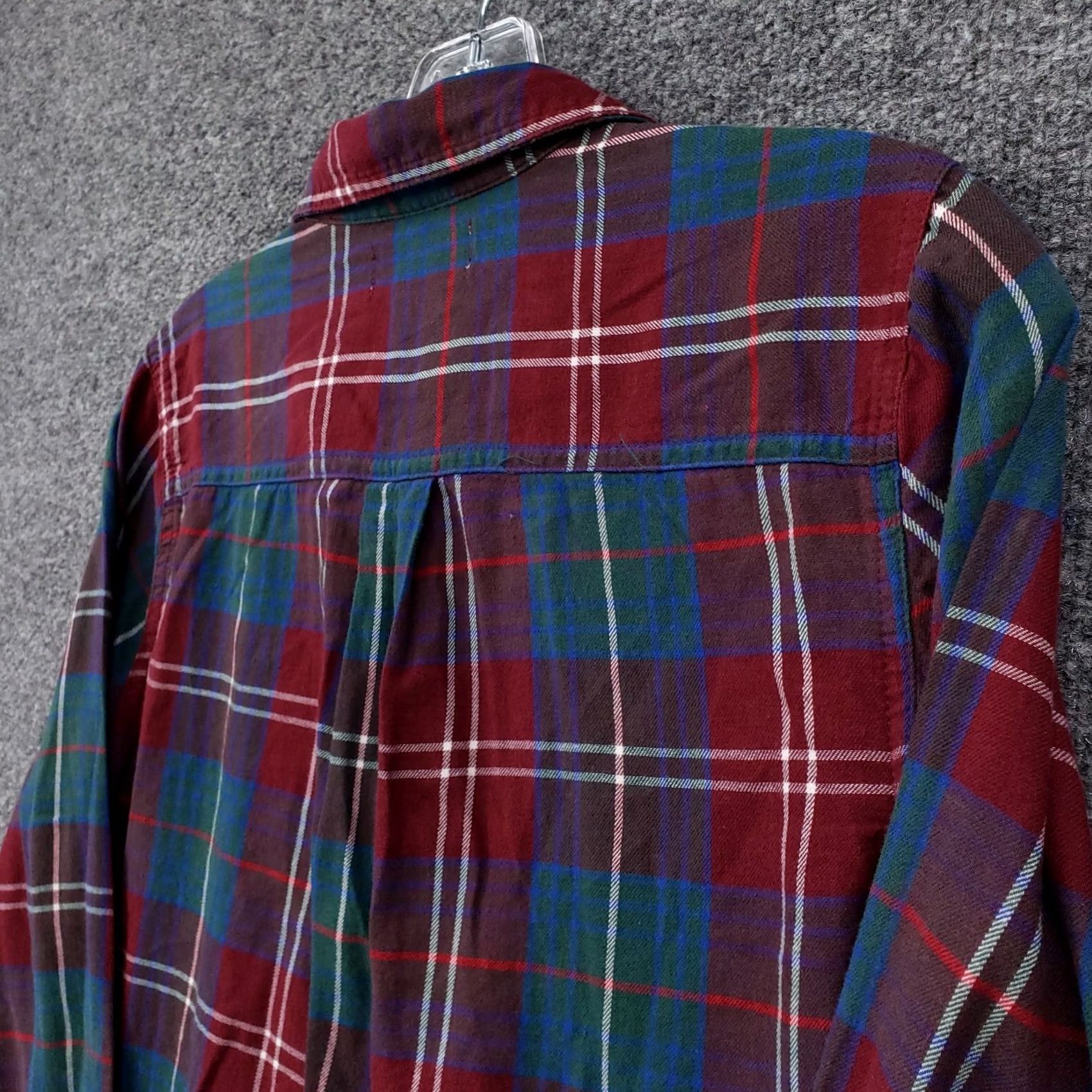 Old Navy Old Navy Shirt Womens S Tall Button-Up Red Plaid Classic Fit Long Sleeves Size S / US 4 / IT 40 - 7 Thumbnail