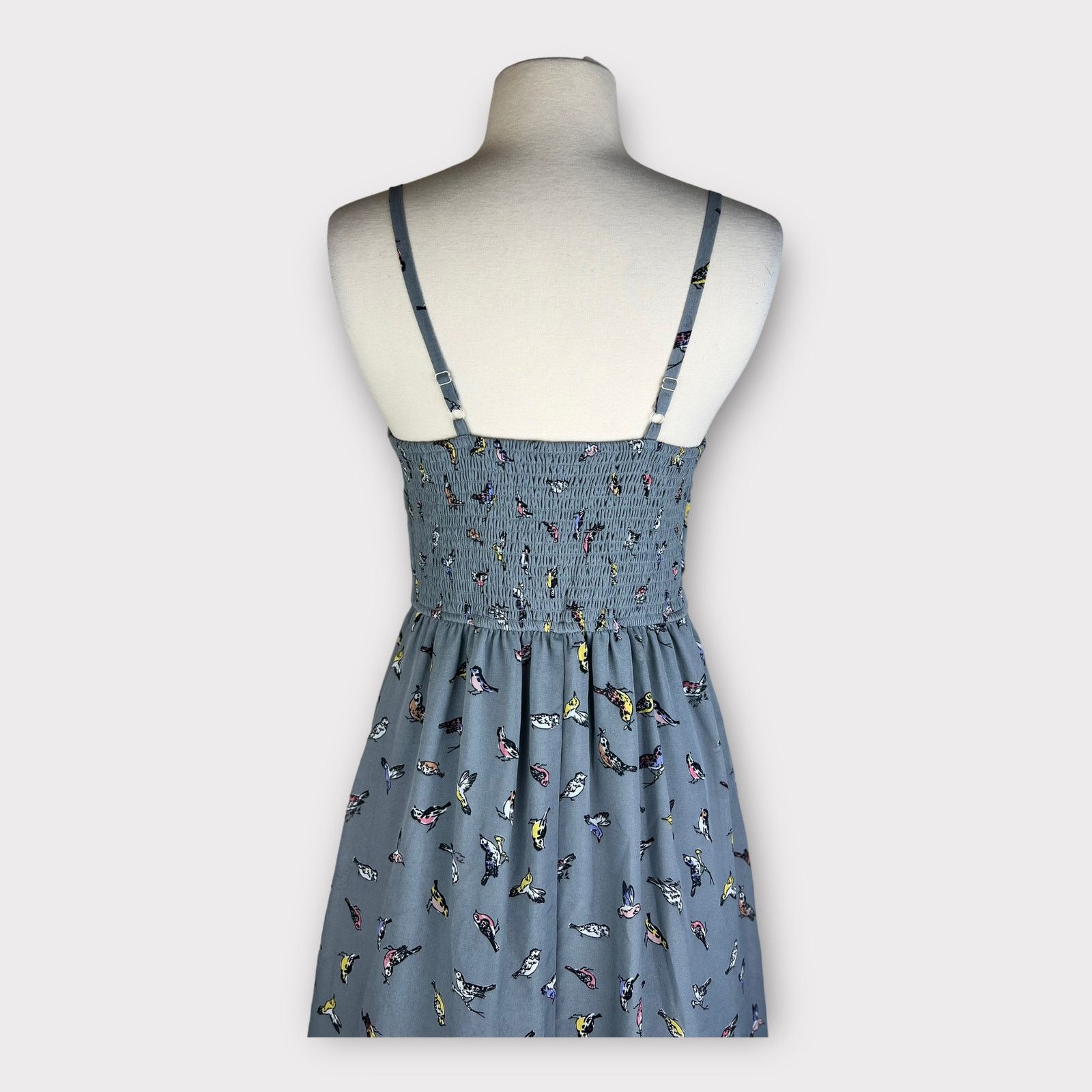 Vintage Xhilaration | Women's Vintage Y2K Bird Print Gray Sundress Size S / US 4 / IT 40 - 5 Thumbnail