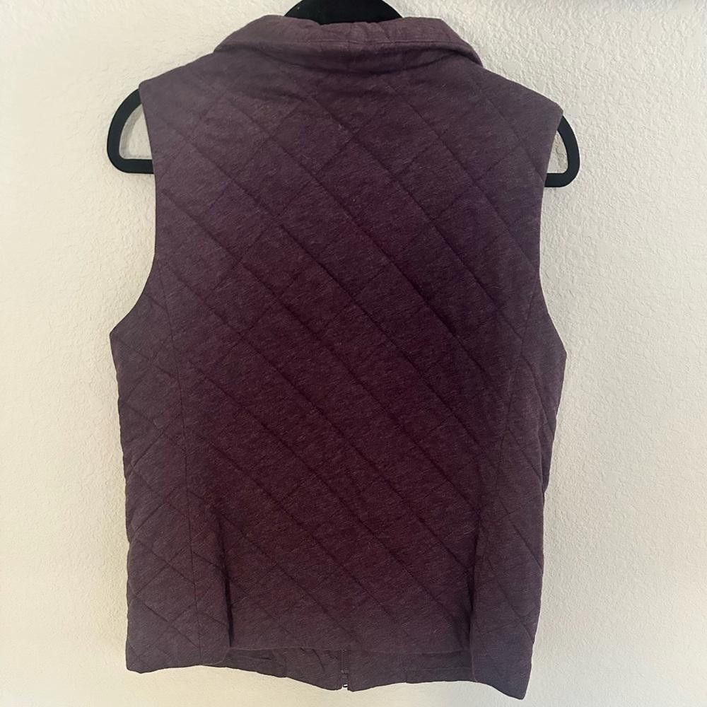 Eileen Fisher Eileen Fisher Quilted Vest Heathered Purple Full Zip Small Size S / US 4 / IT 40 - 4 Thumbnail