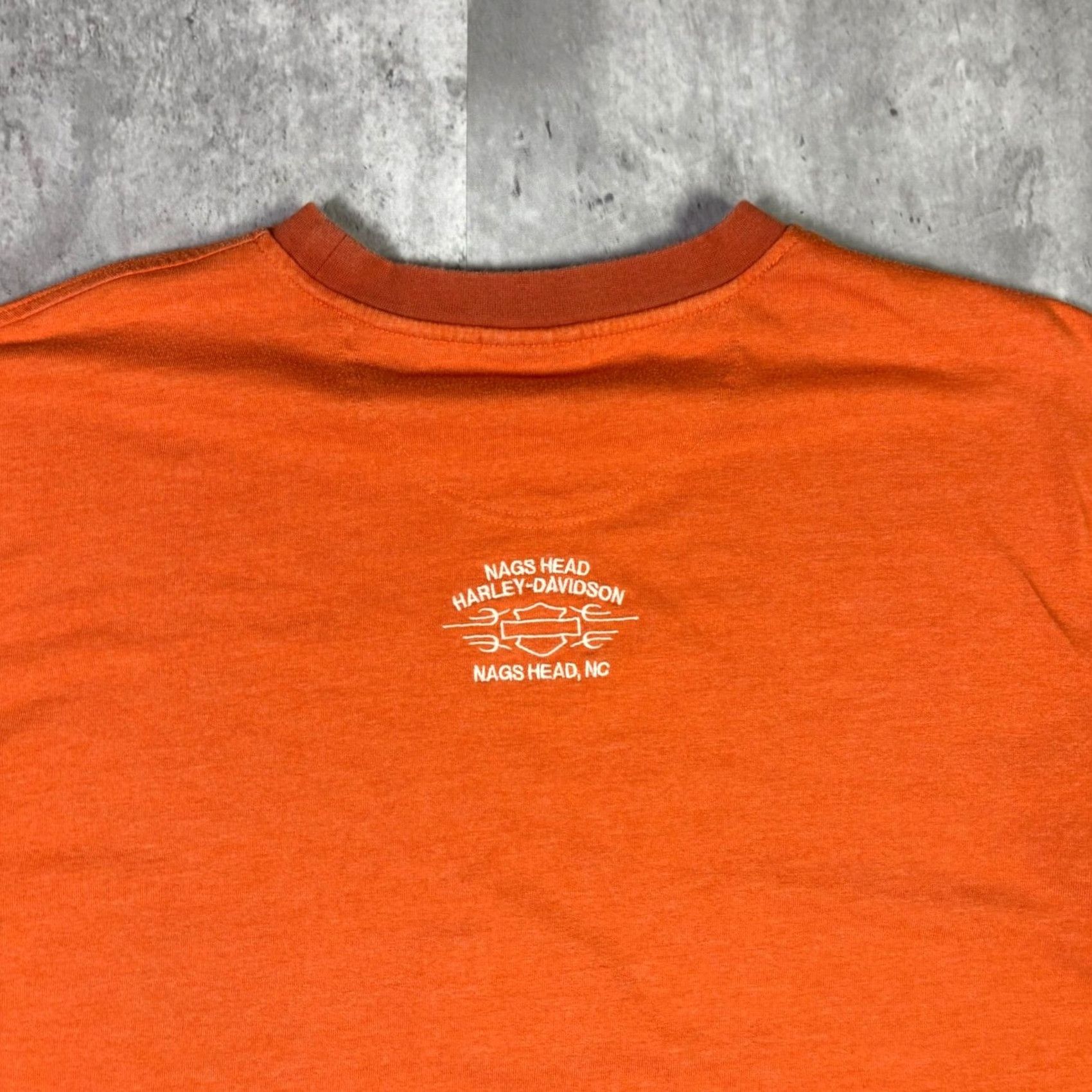 Harley Davidson Harley-Davidson T-Shirt Orange Mens XL Short Sleeve Graphic Print Crew Neck Logo Biker All Seasons Size US XL / EU 56 / 4 - 8 Thumbnail