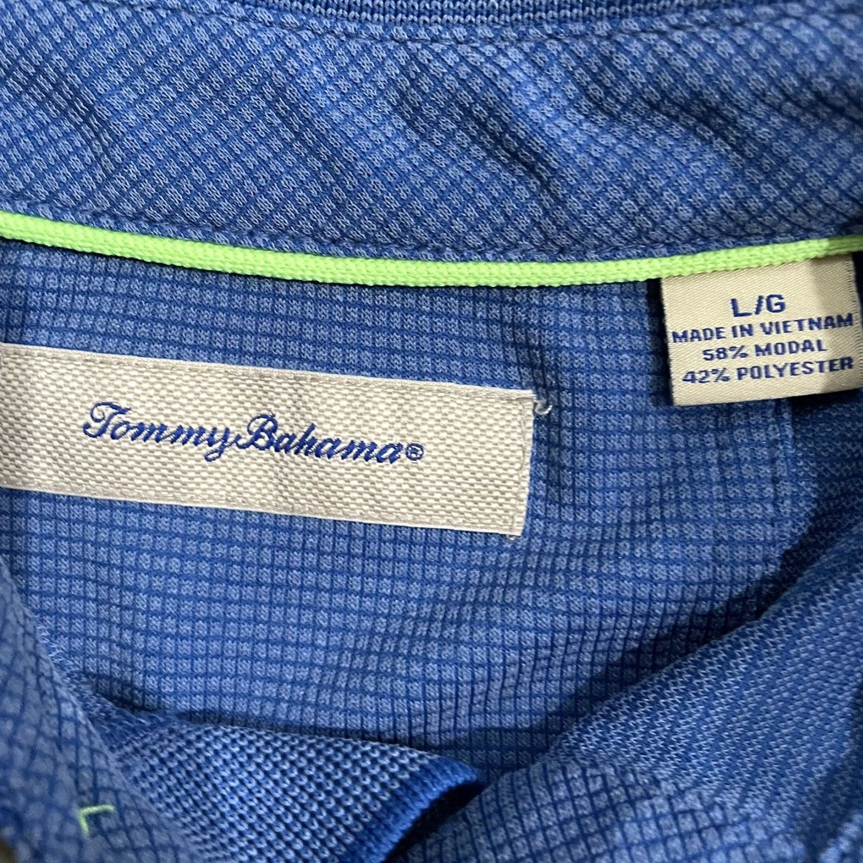 Tommy Bahama Tommy Bahama Polo Shirt Blue Polyester Mens Size L Size US L / EU 52-54 / 3 - 4 Thumbnail