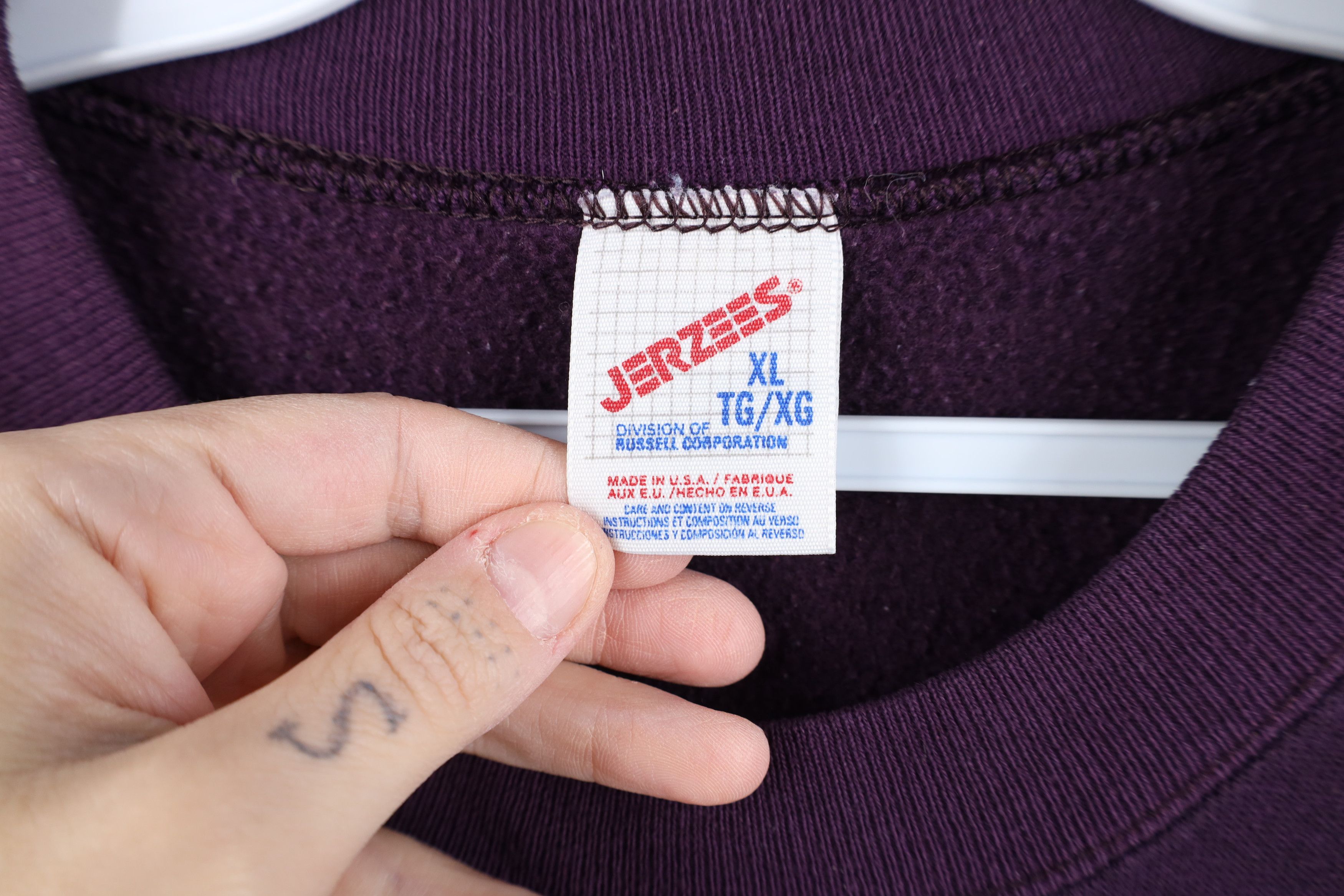 Vintage Vintage 90s Streetwear Blank Crewneck Sweatshirt Purple USA Size XL / US 12-14 / IT 48-50 - 5 Thumbnail