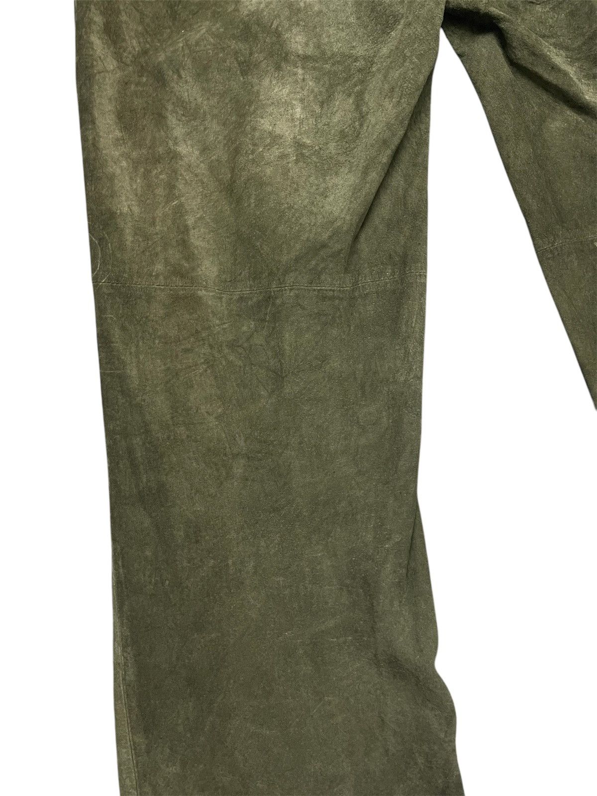 Genuine Leather × Leather × Vintage Amazing Vtg Brandon Thomas leather olive suede trouser pants Size US 32 / EU 48 - 7 Thumbnail