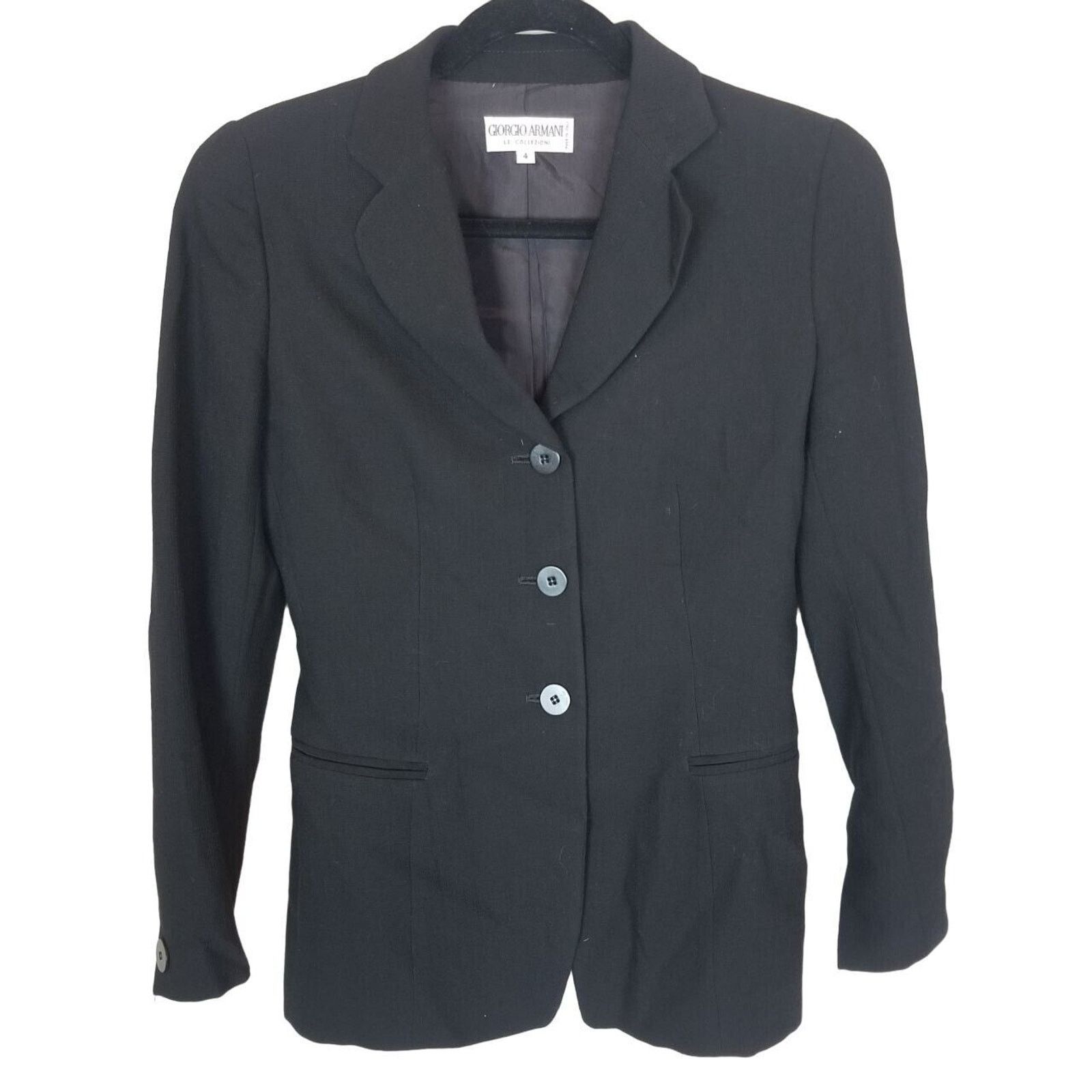 Giorgio Armani Vintage Giorgio Armani Le Collezioni Womens Wool Blazer 4 Size S / US 4 / IT 40 - 1 Thumbnail