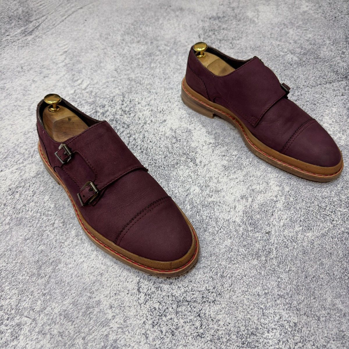 Pollini Pollini Mens Nubuck Leather Double Monk Shoes US9 UK8 EU42 Size US 9 / EU 42 - 3 Thumbnail