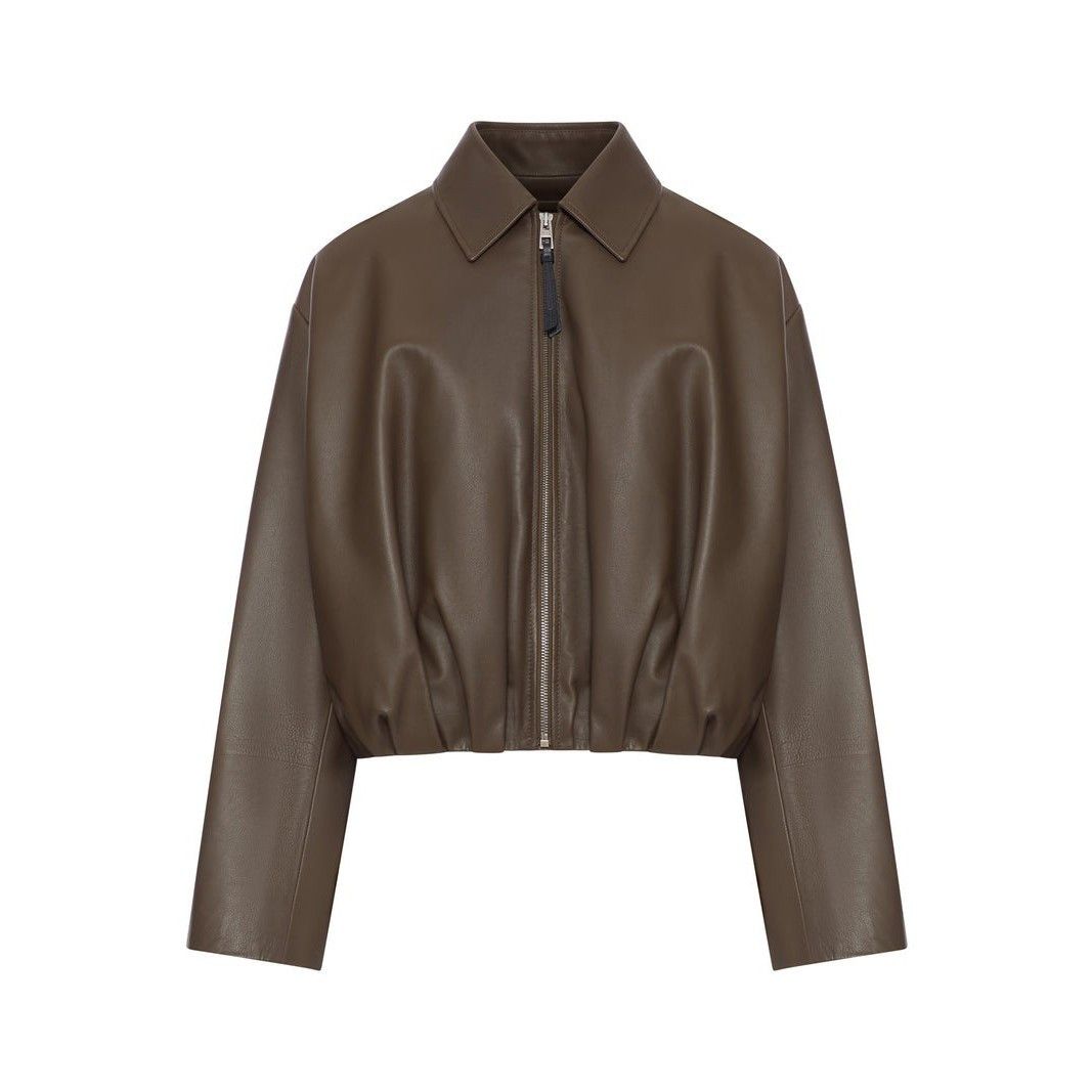 Loewe LOEWE $6750 Dark Green Draped Leather Jacket New & Authentic Size M / US 6-8 / IT 42-44 - 1 Preview
