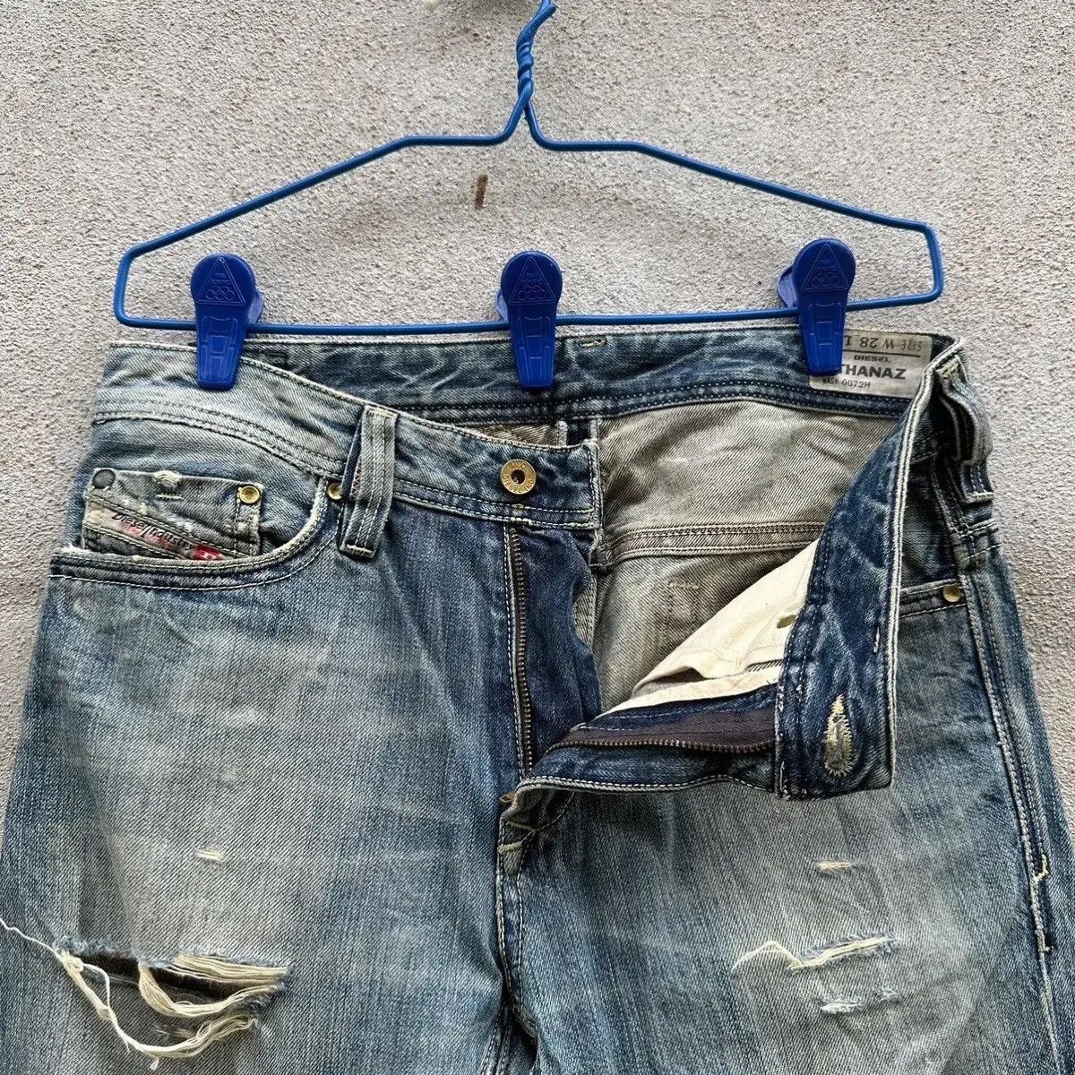 Vintage ‼️ THRASED 🔥 DIESEL THANAZ JEANS VINTAGE DENIM RIPPED PANTS Size US 30 / EU 46 - 8 Thumbnail