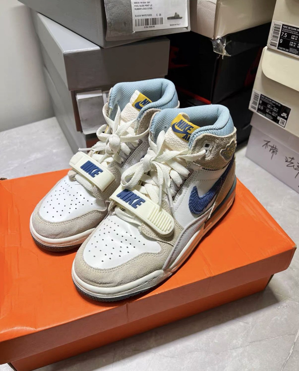 Jordan Brand Air Jordan 312 High Off-white and Blue J42 Size US 4.5 / IT 34.5 - 1 Thumbnail