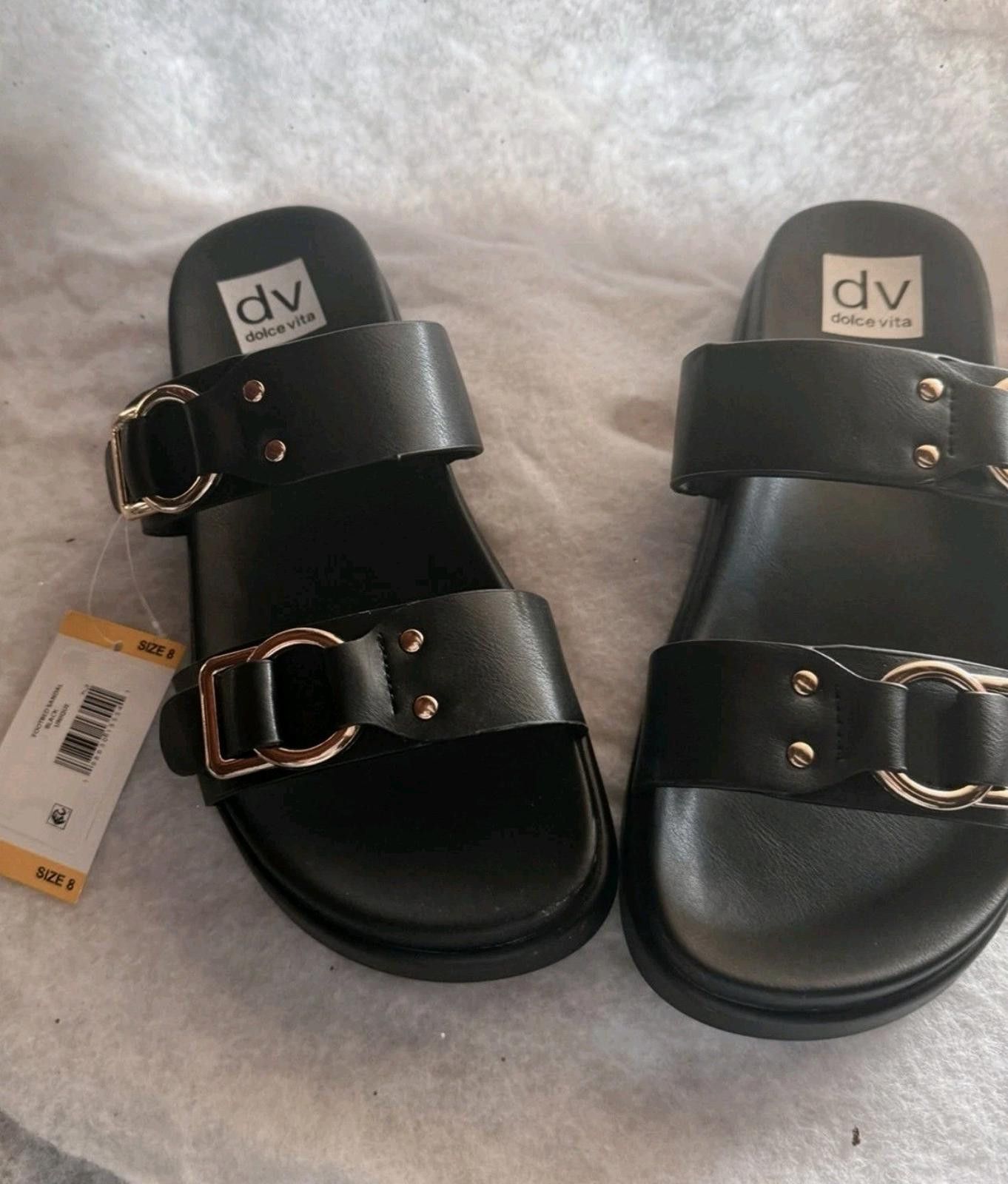 Other DV Dolce Vita Women's Sandals Size 8 Black Slip-On Shoes Size US 8 / IT 38 - 6 Thumbnail