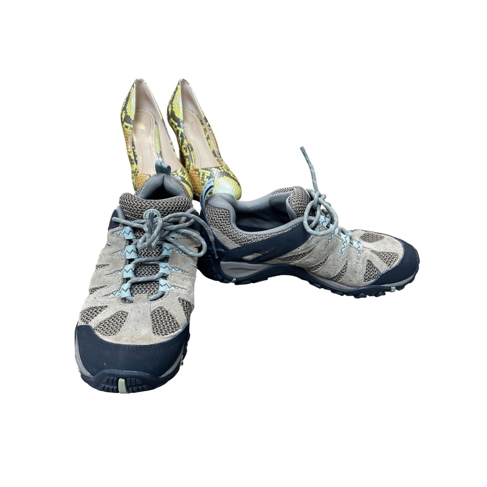 Merrell Merrell Womens Brown Suede Canvas Hiking Shoes Sneakers Size Size US 7.5 / IT 37.5 - 1 Thumbnail