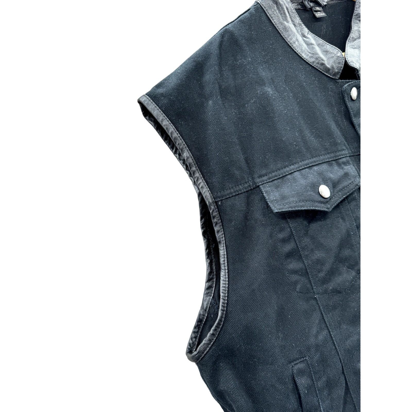 Vintage Vintage 2000's "Outta Control" Denim Biker Vest Size US XL / EU 56 / 4 - 4 Thumbnail
