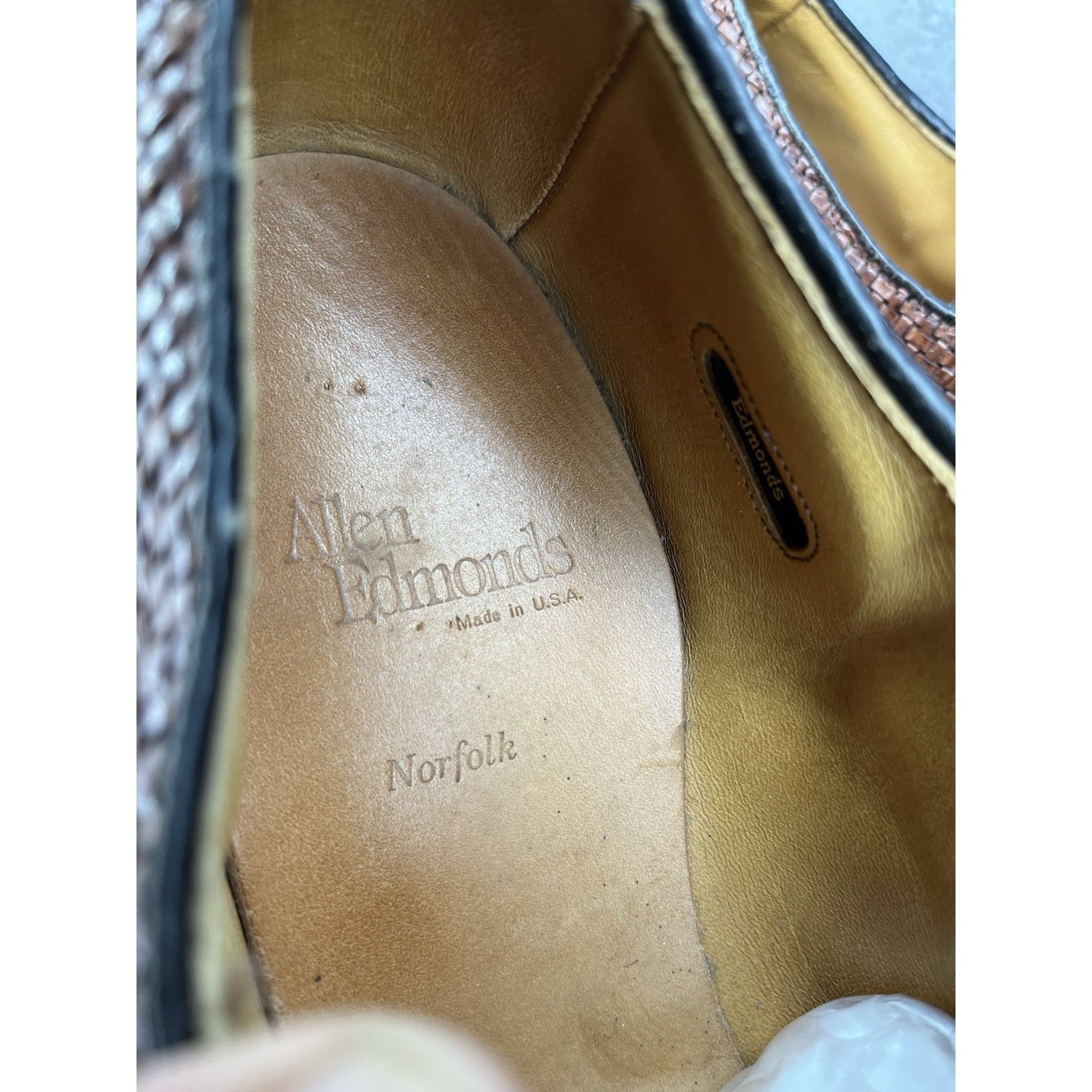 Allen Edmonds Allen Edmonds Norfolk Woven Brown Leather Oxfords Dress Shoe Size US 11.5 / EU 44-45 - 12 Thumbnail