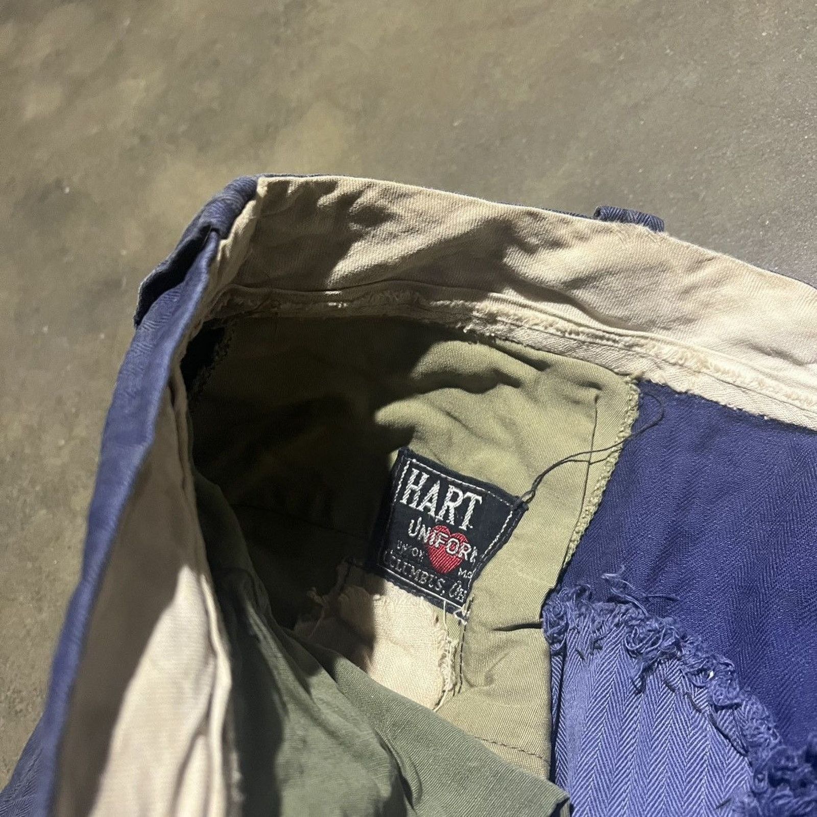 Vintage 40s Hart Blue HBT Striped Workwear Pants 36x32