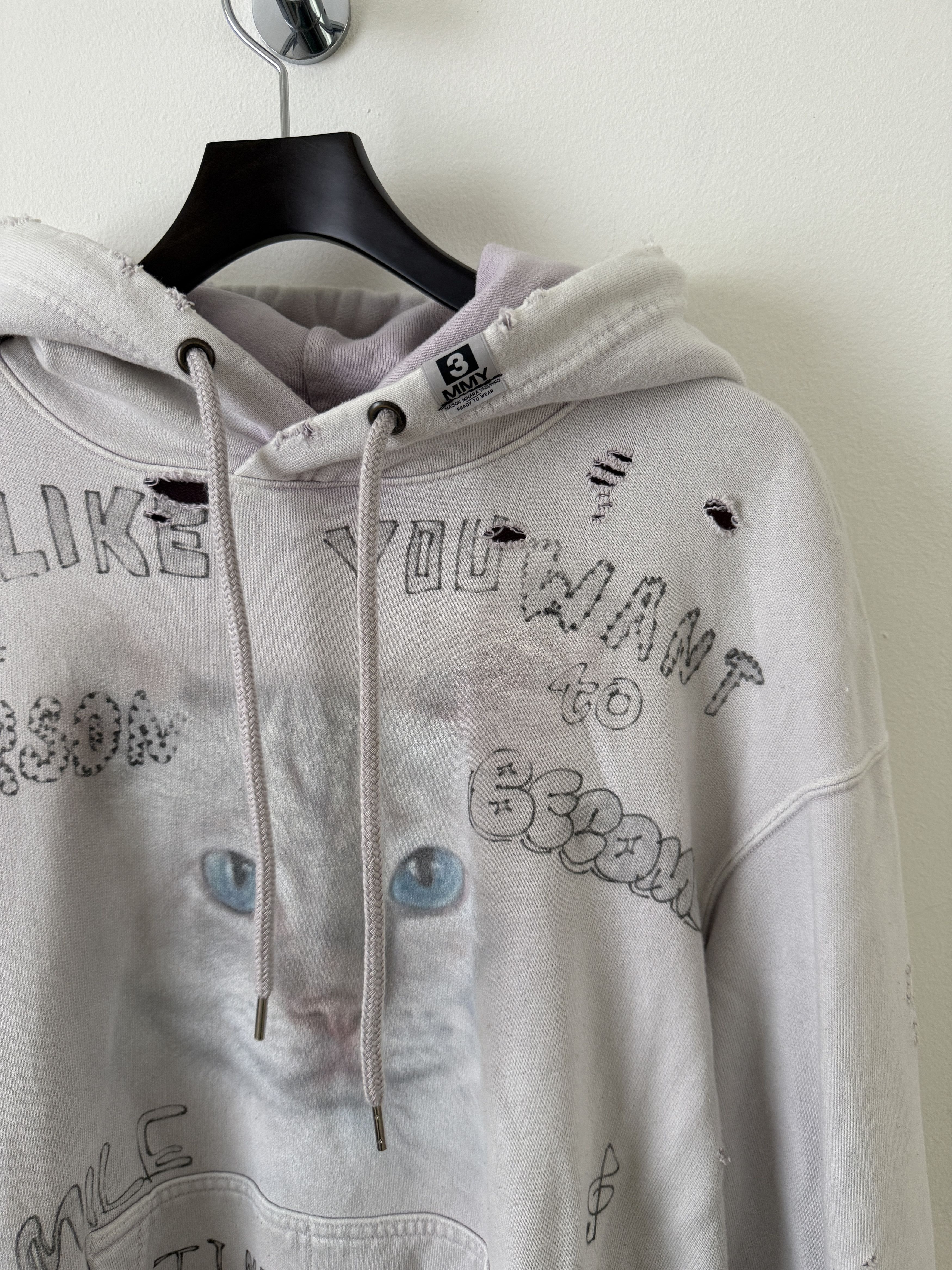 Maison MIHARA YASUHIRO Bleached Distressed Cat Hoodie Size US S / EU 44-46 / 1 - 7 Thumbnail