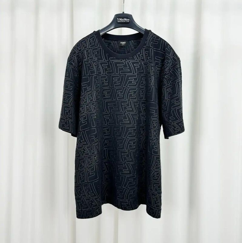 Fendi Fendi Black LOGO Short Sleeve T-Shirt 0089 Size US L / EU 52-54 / 3 - 1 Thumbnail