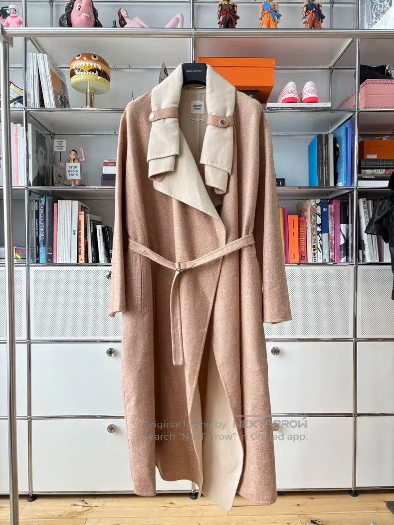 Hermes Hermes Long Double-faced Cashmere Coat with Belt, Leather Size XS / US 0-2 / IT 36-38 - 1 Thumbnail