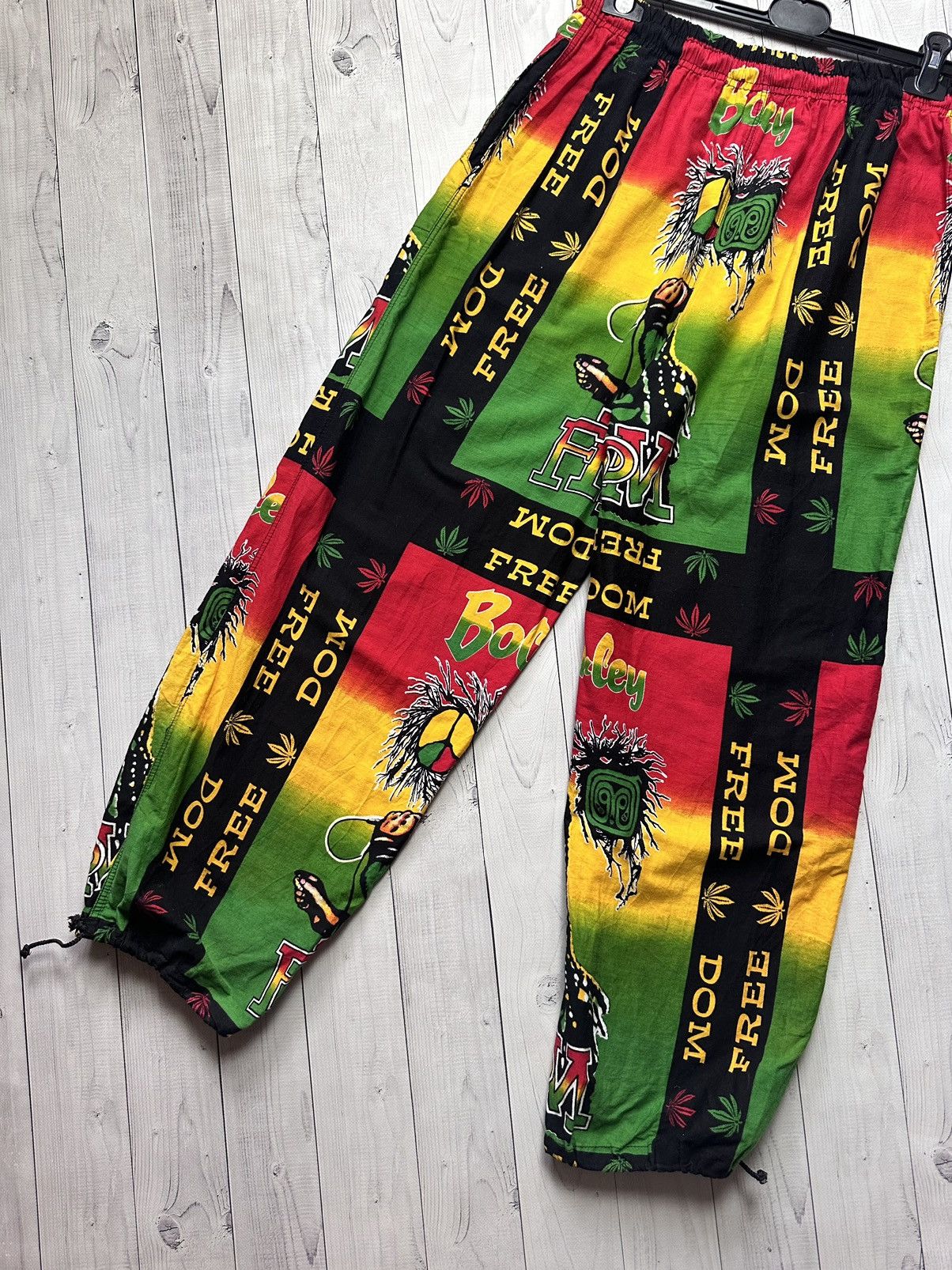 Bob Marley × Vintage Vintage Bob Marley Rasta pants drill joggers size S Size US 31 - 3 Thumbnail