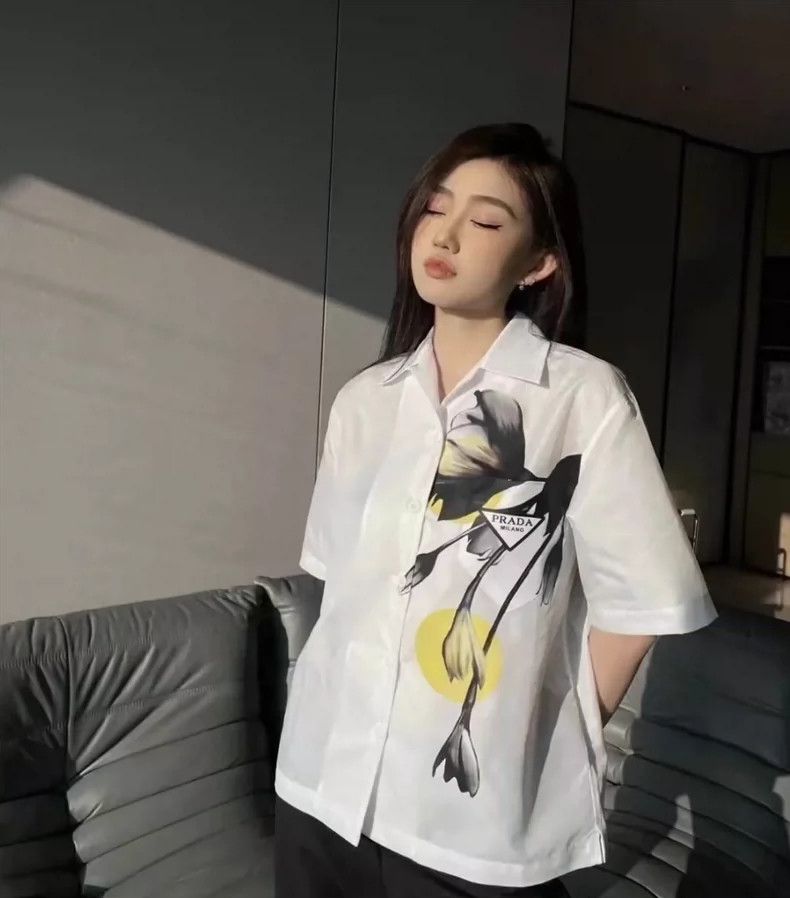 Prada Prada Ink-printed short-sleeved shirt 2504-Nextarrow Size XS / US 0-2 / IT 36-38 - 8 Thumbnail