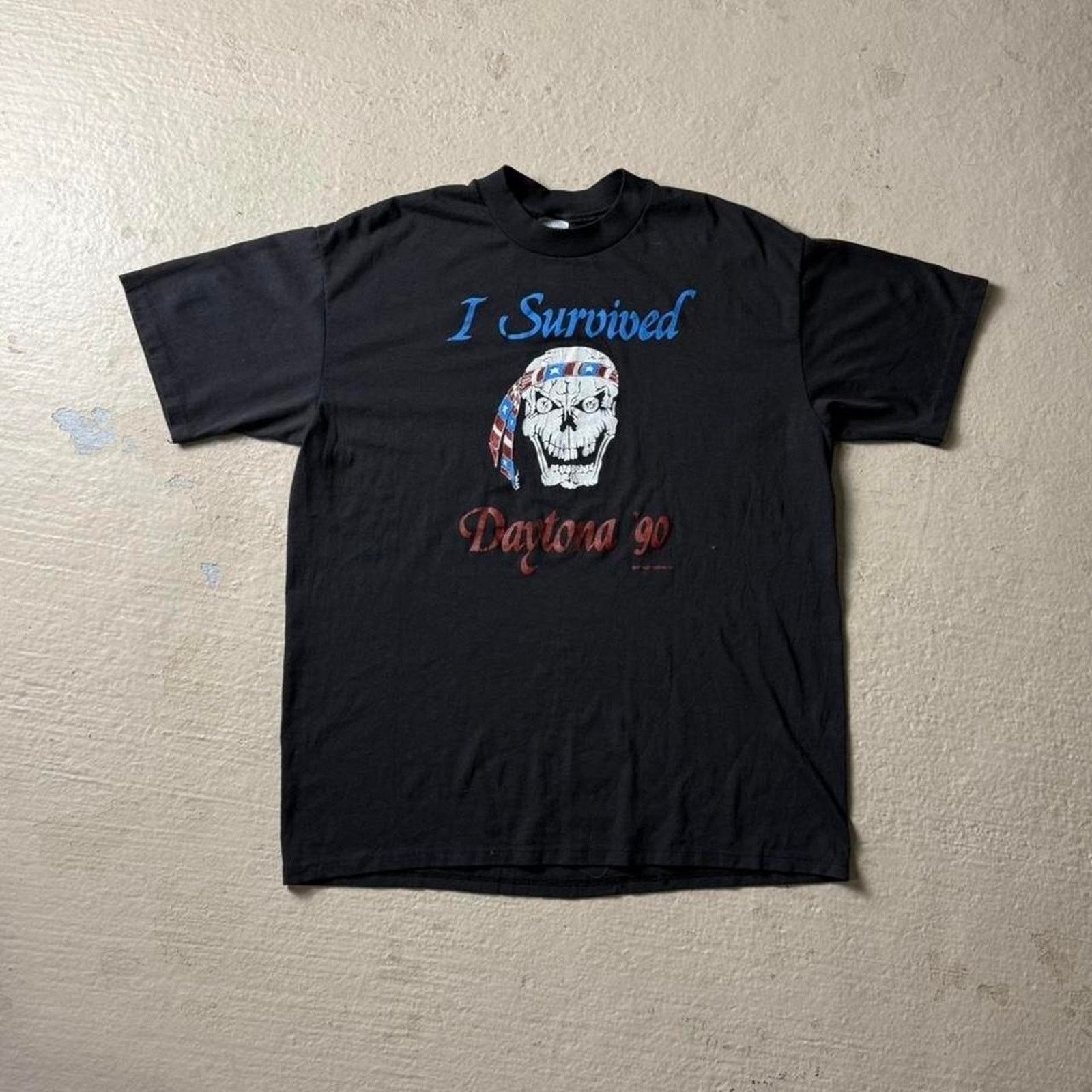 Harley Davidson Vintage I Survived Daytona 1990 Skull Men's L Tee Size US L / EU 52-54 / 3 - 1 Thumbnail