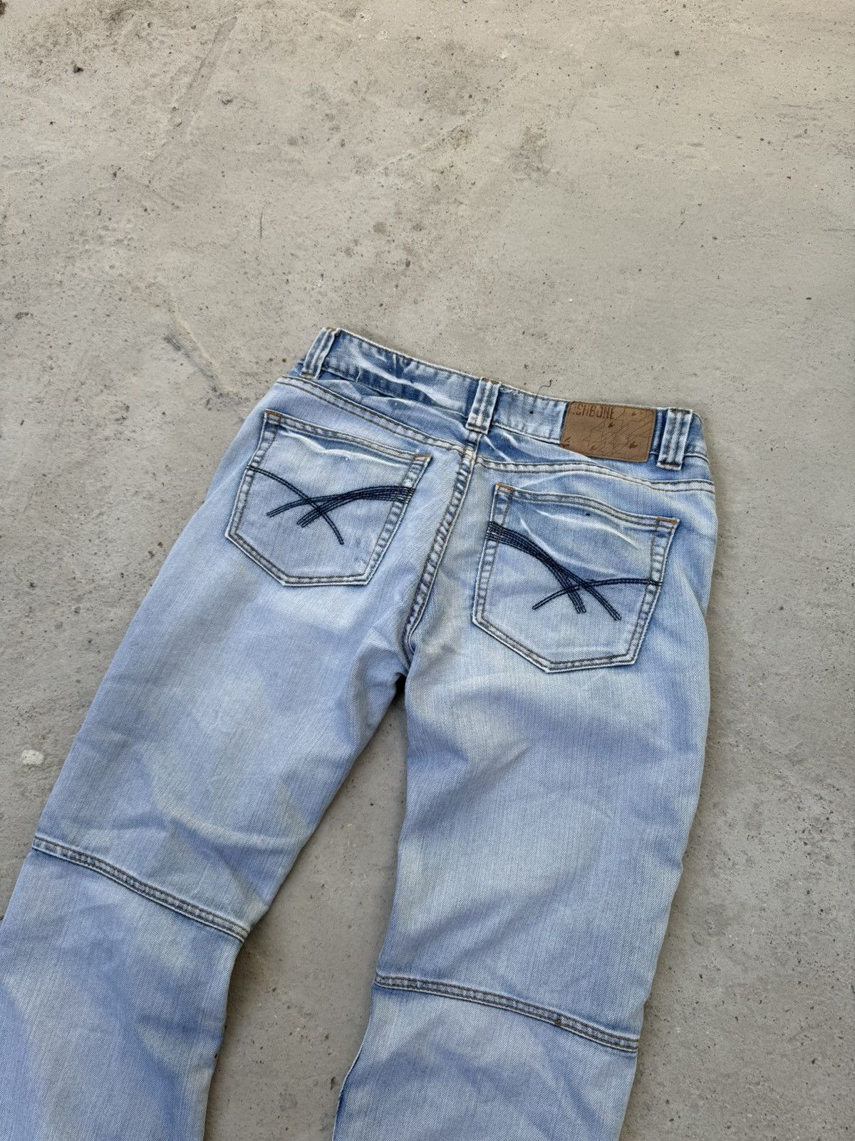 Vintage fishbone double knee flare