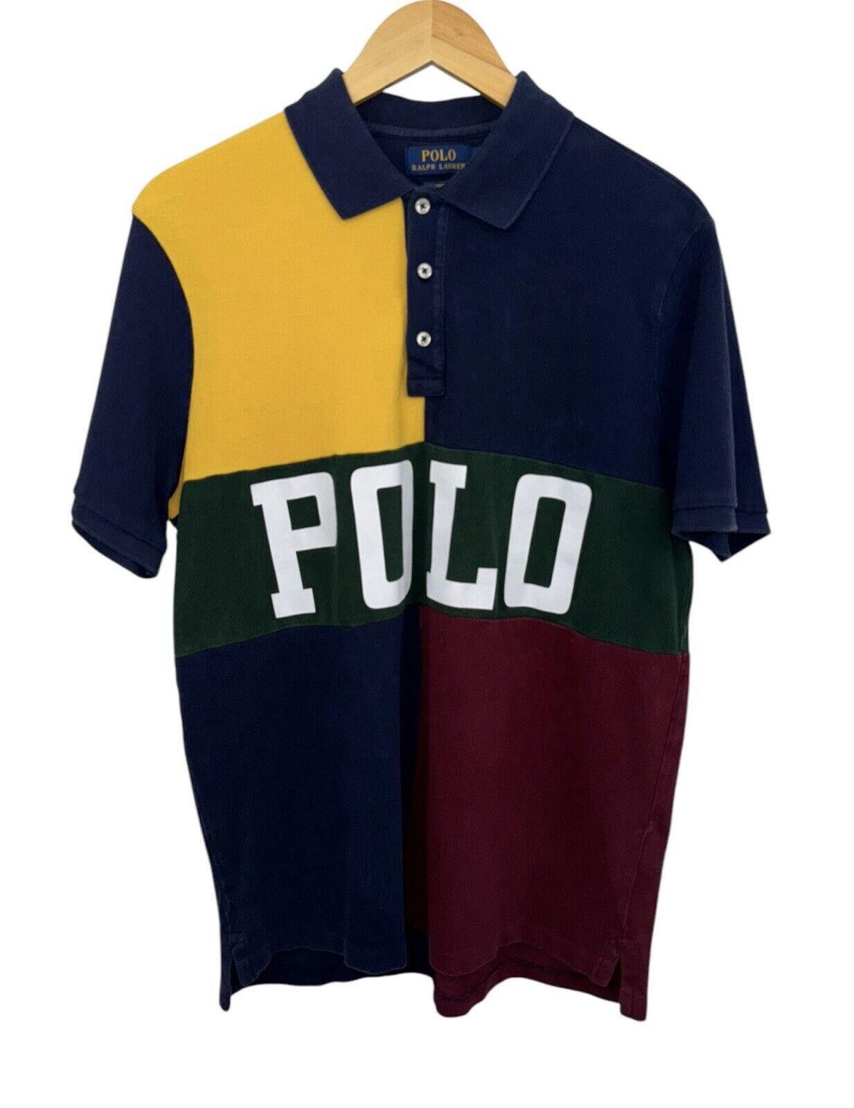 Polo Ralph Lauren Short Sleeve Custom Slim Fit Shirt Colorblock Shirt Spell authentic M